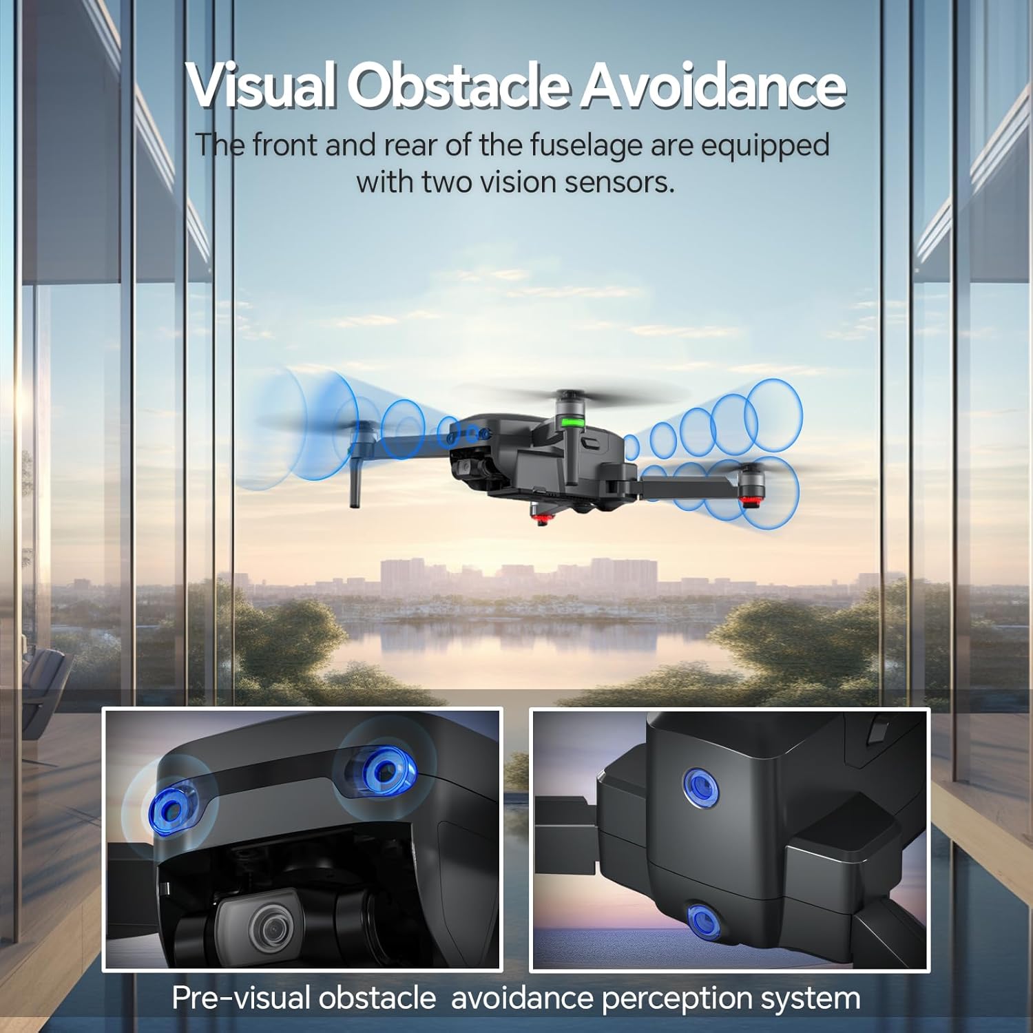 Drones with Camera for Adults 4K Compliance with FAA, 3-Axis Brushless Gimbal, Visual Obstacle Avoidance, Digital Transmission, 2 Batteries 60 Min Flight Time, GPS Auto Return, Follow Me, 9800FT Transmission Range, Encircling Flight