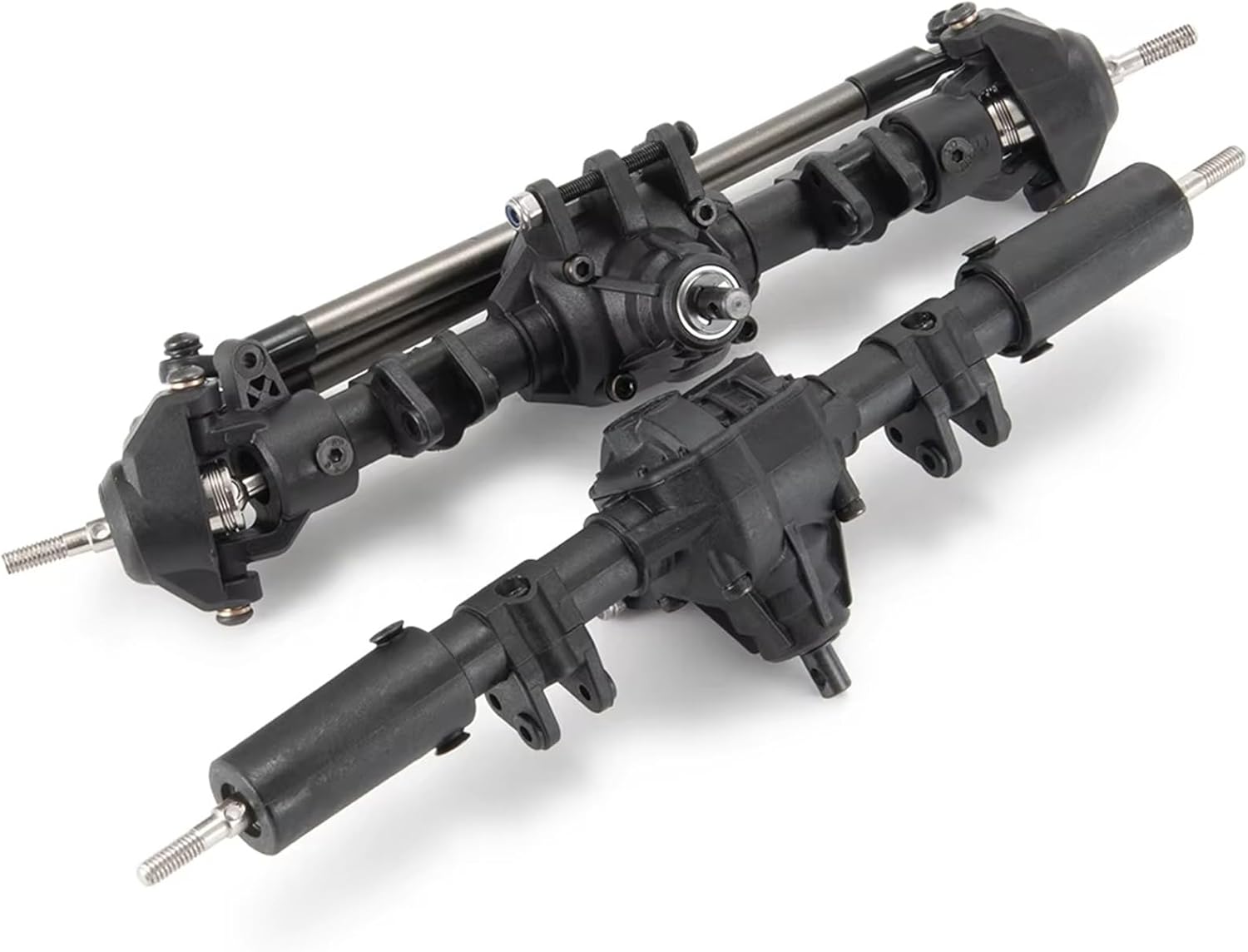 RC Front Rear Drive Axle Compatible with Axial for SCX10 II 90027 90028 90046 90047 1/10 RC Crawler Complete Axle Front Rear Differential Axle with Lock(Front and Rear)