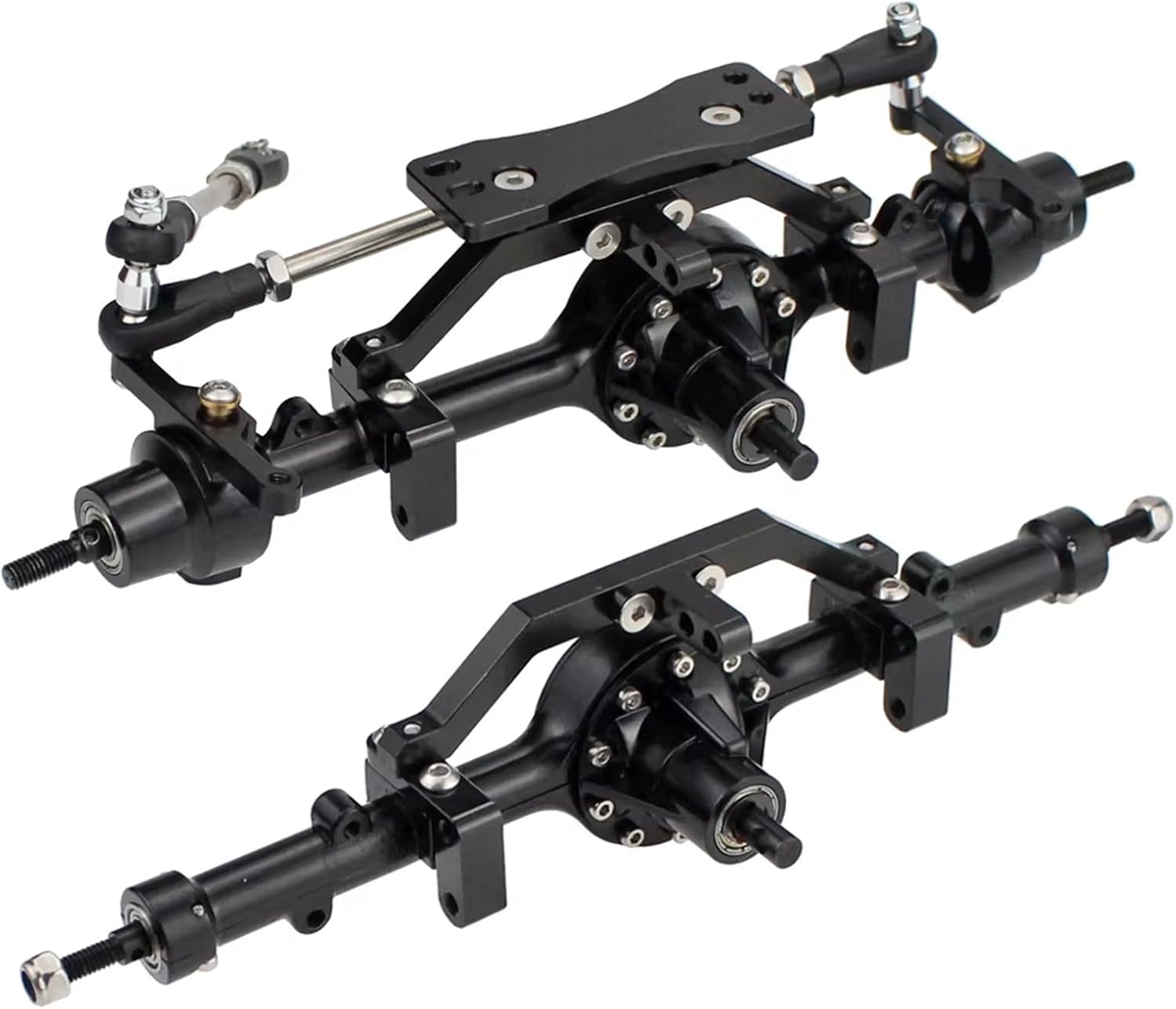 RC Spare Part Compatible with D90 Yota II Upgrade Parts Aluminum Alloy Front Rear Axle CNC Machined 1:10 RC Crawler Replacement Accessories(Rear and Front)