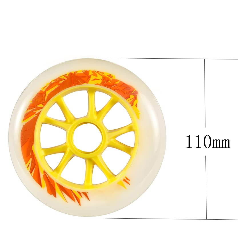 Inline Skate Wheels Replacement,Skate Wheels, 86A Inline Hockey Replacement Wheels for Single Row Skate Low Noise for Outdoor or Indoor 110mm