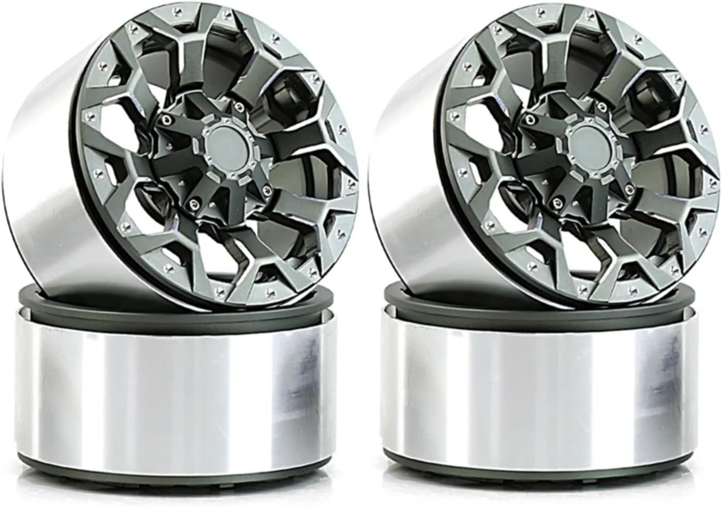 RC Car Parts for Axial for SCX10 for Wraith RR10 for Capra for Traxxas for TRX4 1/10 4Pcs RC Crawler Car Metal Beadlock Wheel Rim 2.6 Inch Upgrade Parts