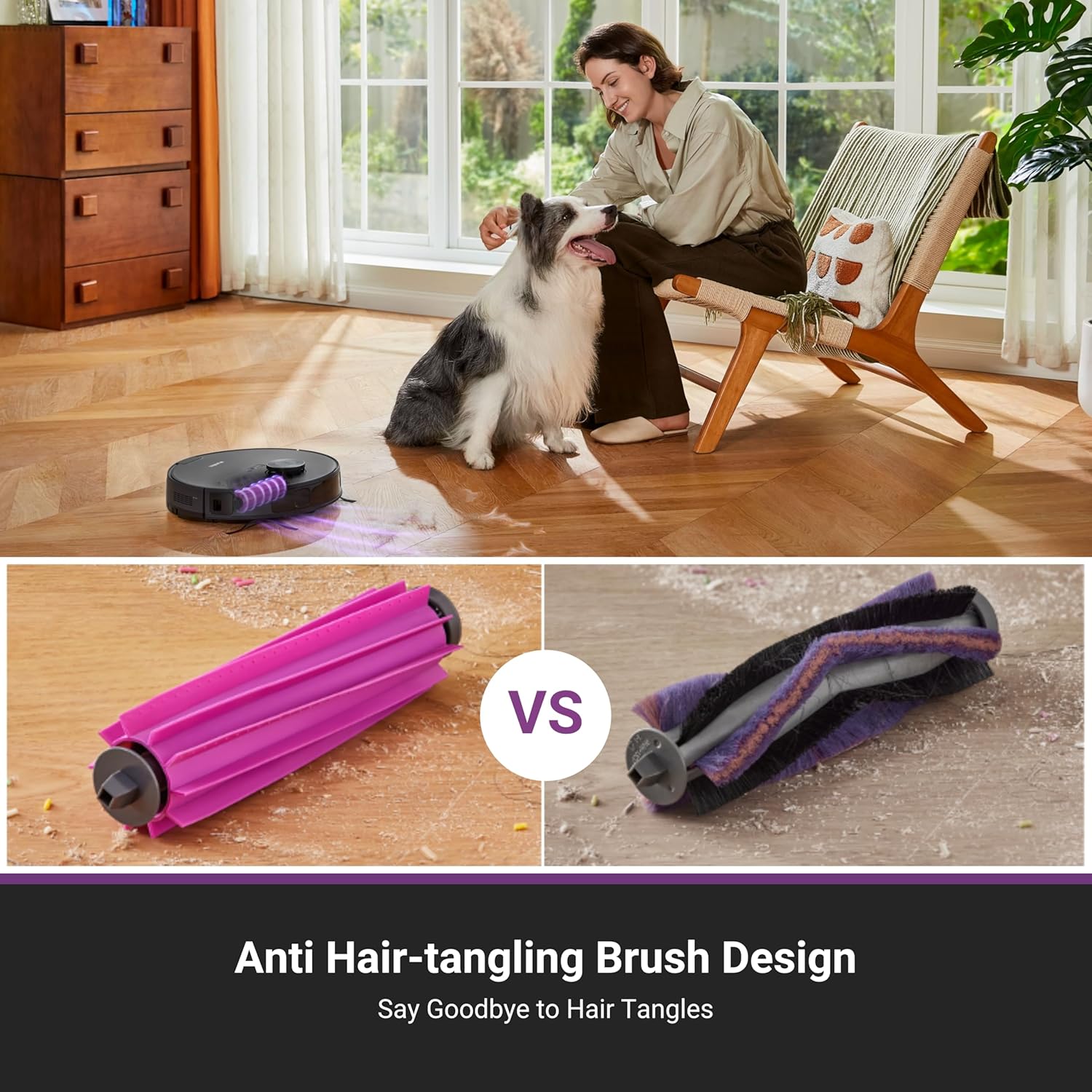 Eureka E20 Robot Vacuum with Bagless Self Emptying Station, Robotic Vacuum and Mop Combo, 45-Day Capacity, Upgraded 8000Pa Suction and Anti Hair-Tangling Brush, LiDAR Navigation, App Control