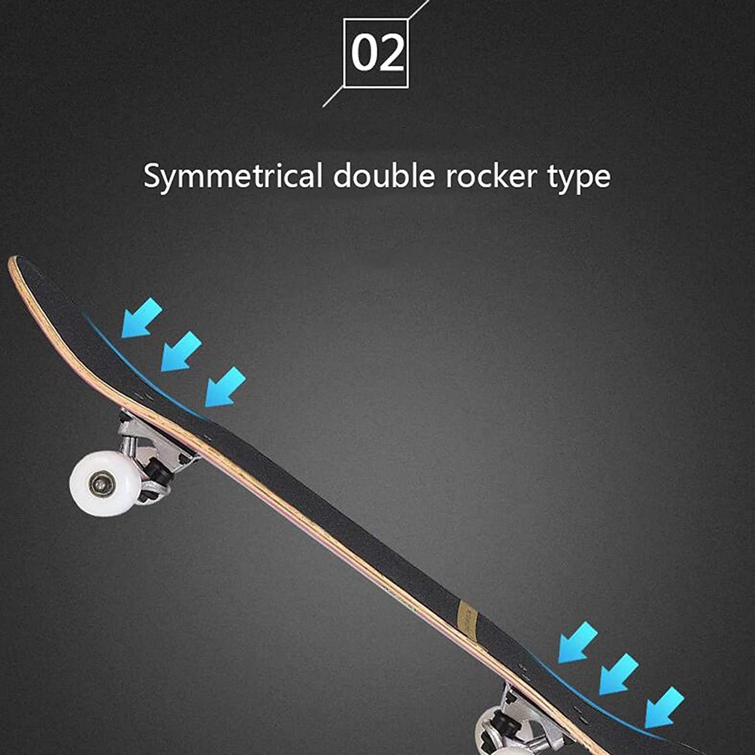 78.5 cm x 20cm Pro Full Wooden Longboards for Teens Beginner Girls Boys Children