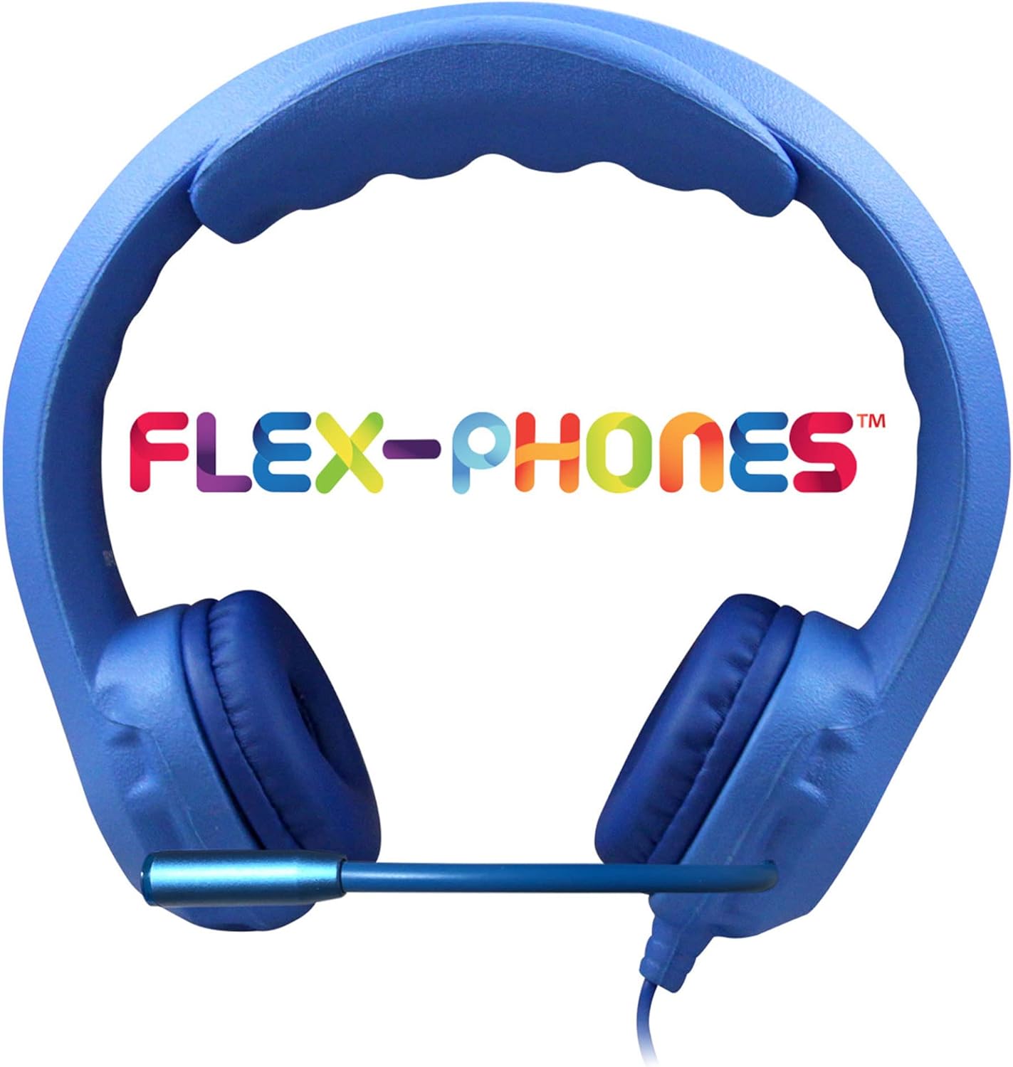 HamiltonBuhl Flex-Phones USB Kids Headset 42-Pack – Blue | EVA Foam, Gooseneck Mic, Chew-Resistant Cable, Leatherette Cushions, USB for Chromebooks & Computers