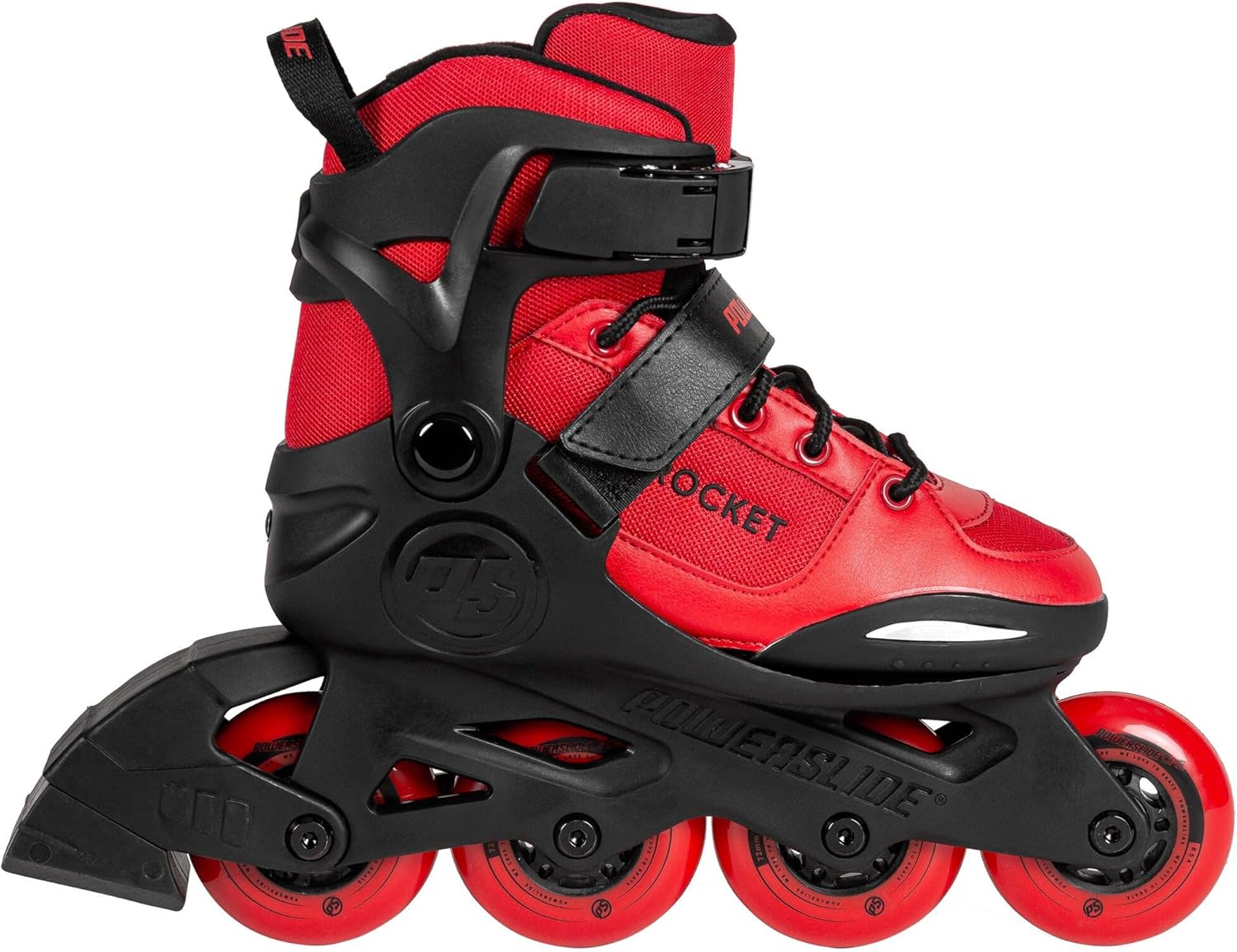 Powerslide Rocket Red, Adjustable Size 4 Wheels Children's Inline Skate, ABEC 7 Bearings