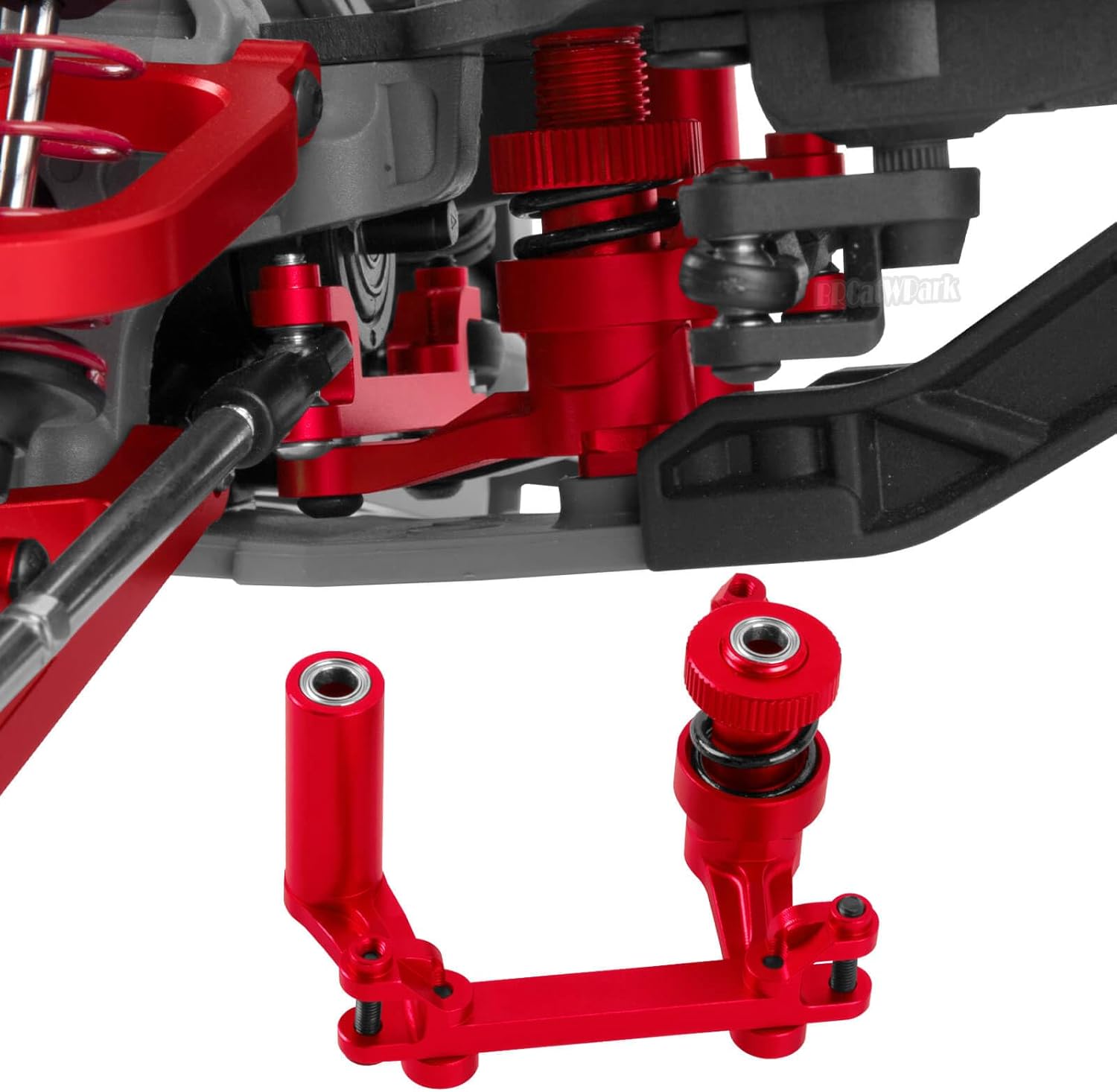 RC Upgrades Part for 1/10 E-Maxx T-Maxx,A-Arms,Caster Block,Steering Blocks,Rear Stub Axle Carriers,Drive Shaft CVD Axles,7mm Wheel Hex,Steering Bellcrank & Shock Tower Mounts,Red