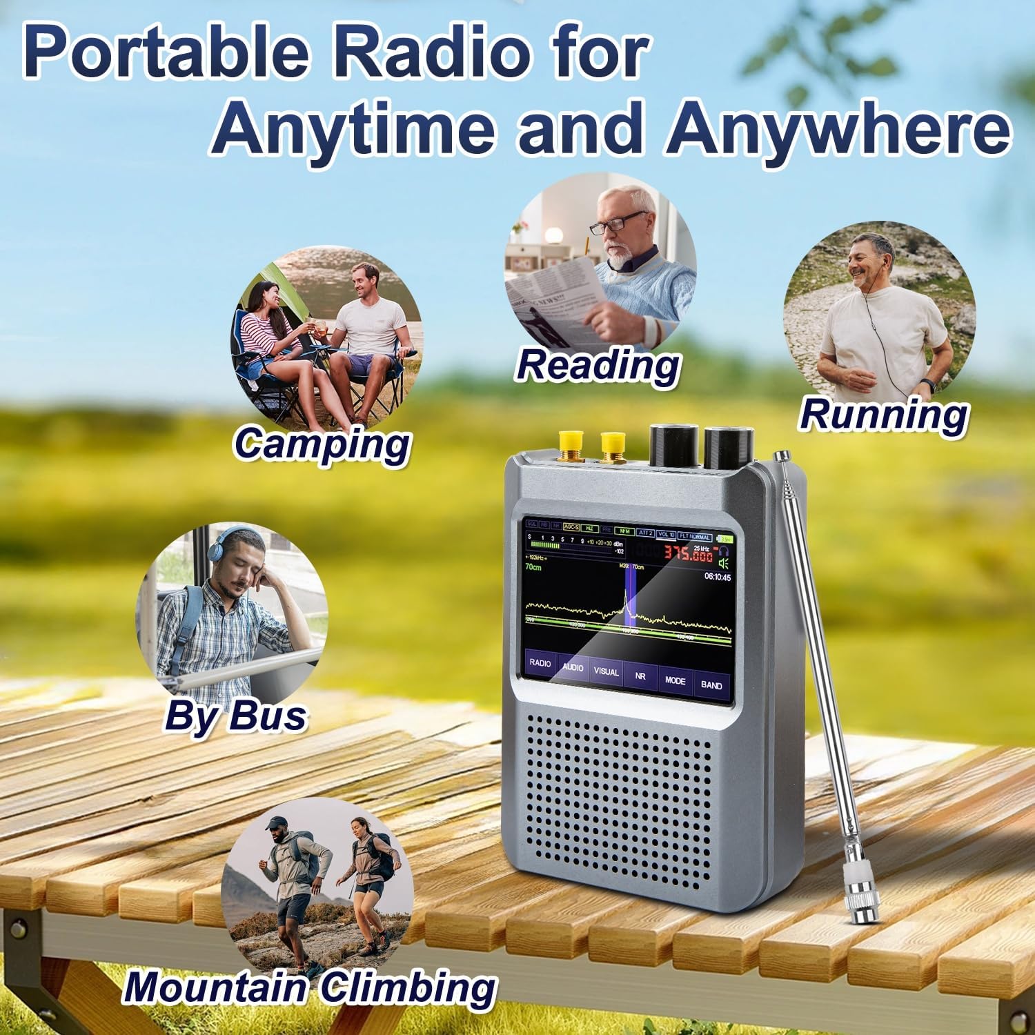 V2.4 Version Malachite DSP2 SDR Radios Receiver,Portable Full Band Shortwave Radios Receiver with 3.5 in Touch Screen,10kHz-380MHz 404MHz-2GHz AM SSB DSB CW NFM WFM,Noise Reduction 5000mAh Battery