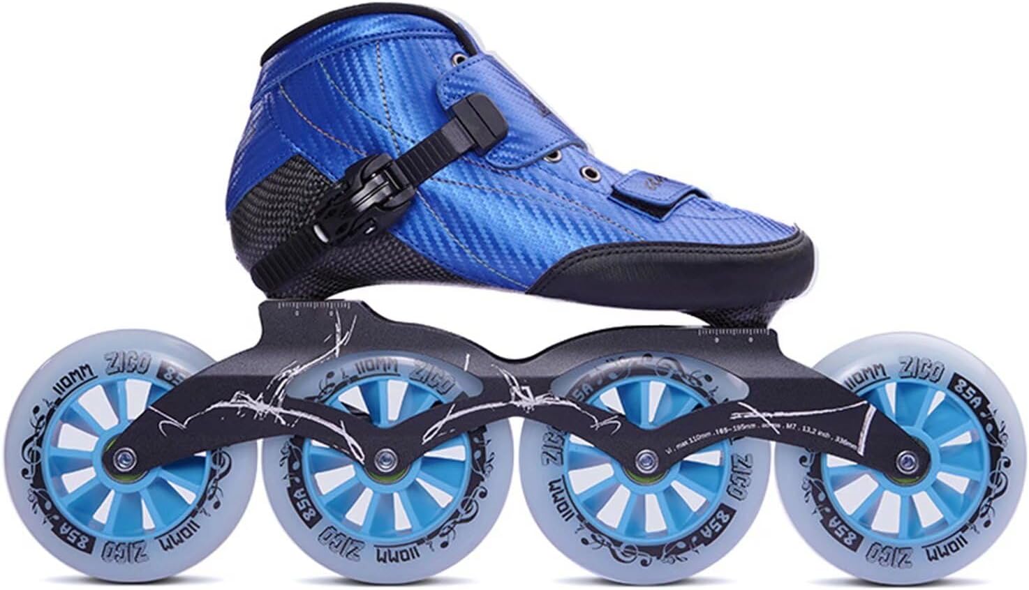 Professional Inline Speed Skates - 4 Wheels Carbon Fiber Roller Skates Shoes for Men Women Indoor Outdoor Skating Single Row