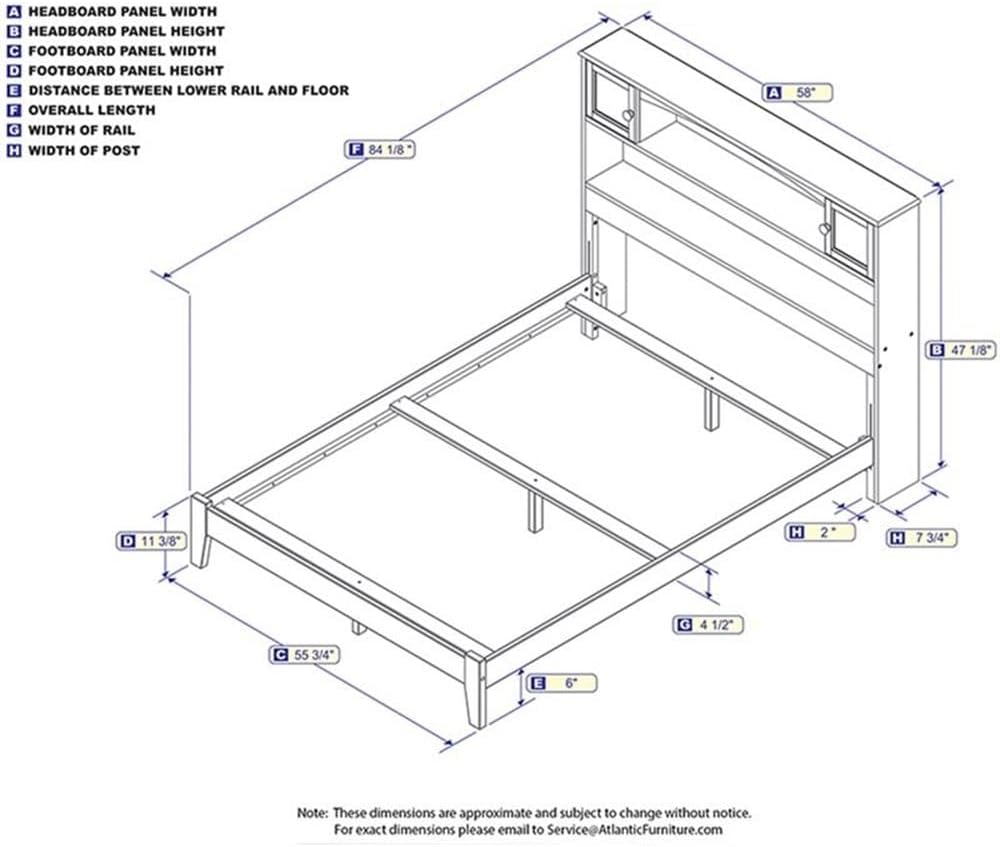 Pemberly Row Traditional Styled Wooden Full Bookcase Bed in Gray