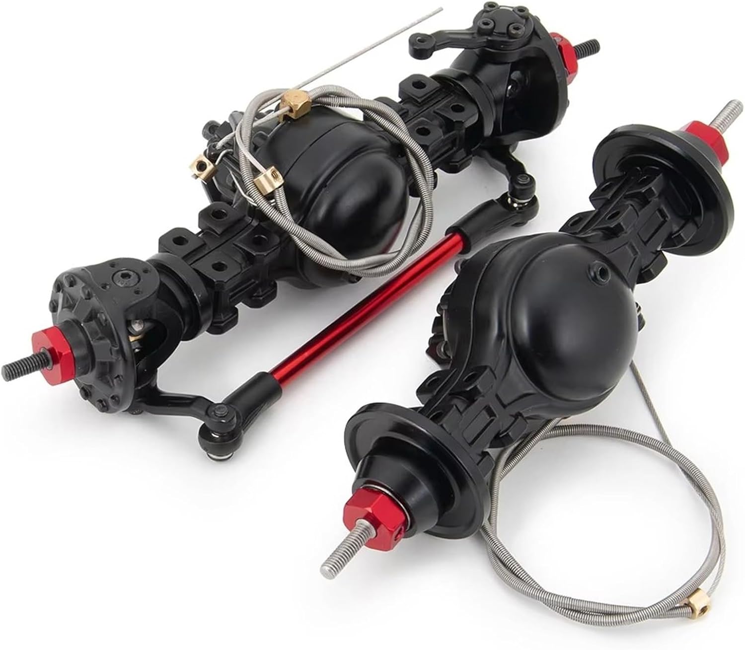 RC Car Parts for Tamiya 1/14 Metal Alloy Front Rear Differential Axle Built-in Steel Gear Replacement Truck RC Tow Drag Trailer Tractor Car Parts Accessories(Set)