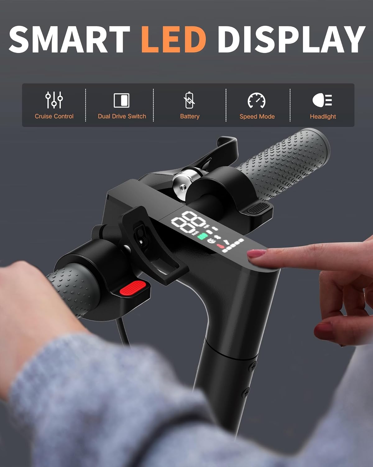 Electric Scooter, 500W/750W/1500W Peak Motor, 8.5