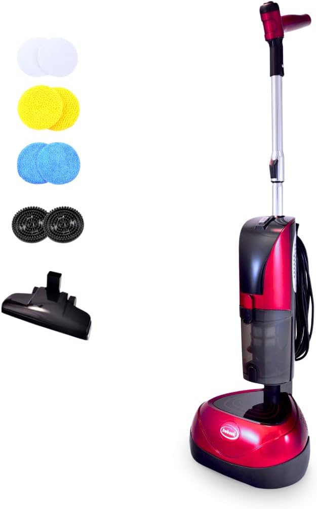 Ewbank EPV1100 4-in-1 Floor Cleaner, Scrubber, Polisher and Vacuum, Red Finish, 23-Foot Power Cord