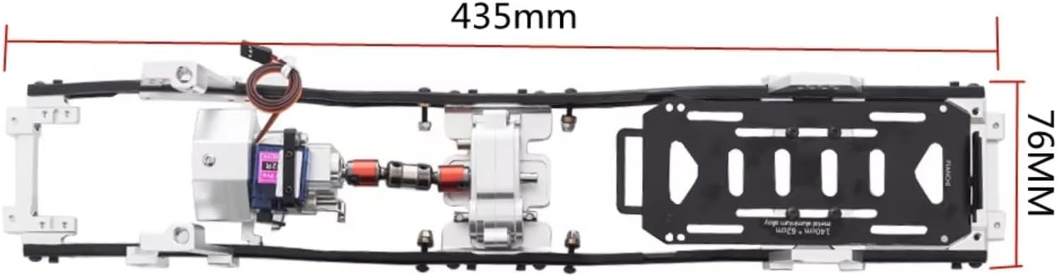 RC car Components Compatible with Axial for SCX10 90046 1/10 RC Car Parts – 313mm Wheelbase Metal Frame Kit with Pre-Installed Double-Speed Gearbox