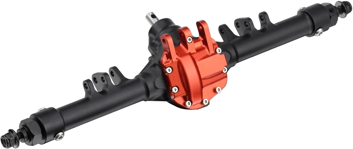 RC Spare Part Compatible with Axial for SCX10 II VS4-10 for Rock Trucks 1/10 RC Crawler Parts Machined Aluminum Offset Straight Axle Set(Black,1 Set)