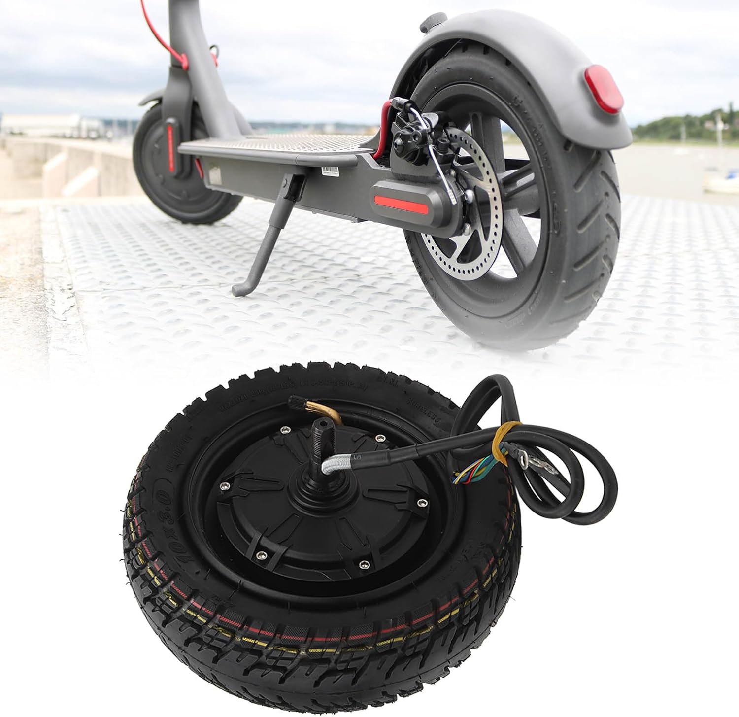 10in Electric Bicycle Wheel Hub Motor, 36V 60V Scooter Tire with Hub, 500 to 1500W DC Disc Brake Brushless Hub Motor for Electric Bike Scooter