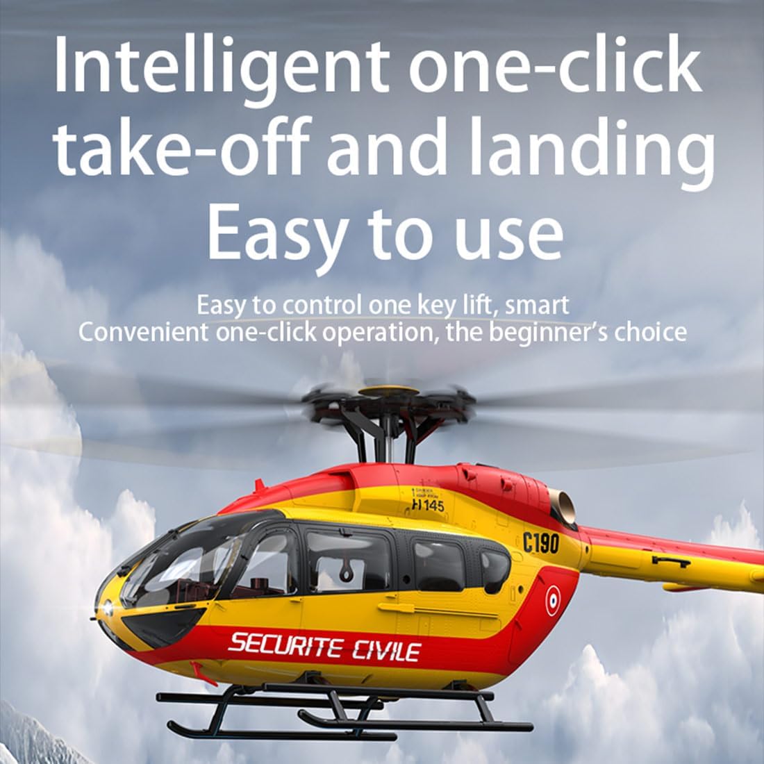 RC 6CH Helicopter, C190 2.4G Single Rotor No Aileron Flow Positioning Flow Positioning Helicopter, 1:30 Scale Helicopter Model Electric Airplane RC Flying for Adults (RTF)