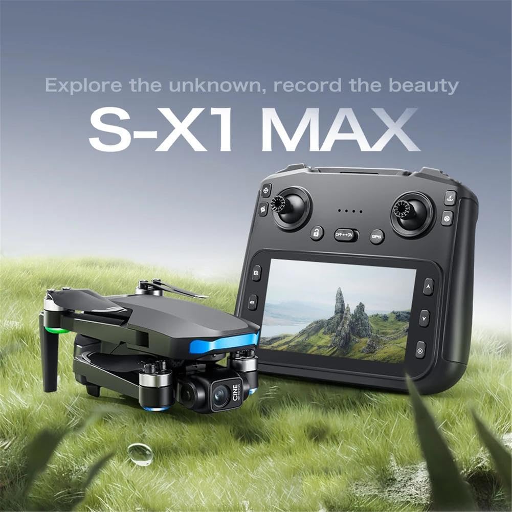 Black,Triple Battery,New S-X1 Drone with Screen 3-Axis Anti-Shake Gimbal 8K Aerial Brushless RC Quadcopter 5G GPS 8K HD Camera FPV UAV