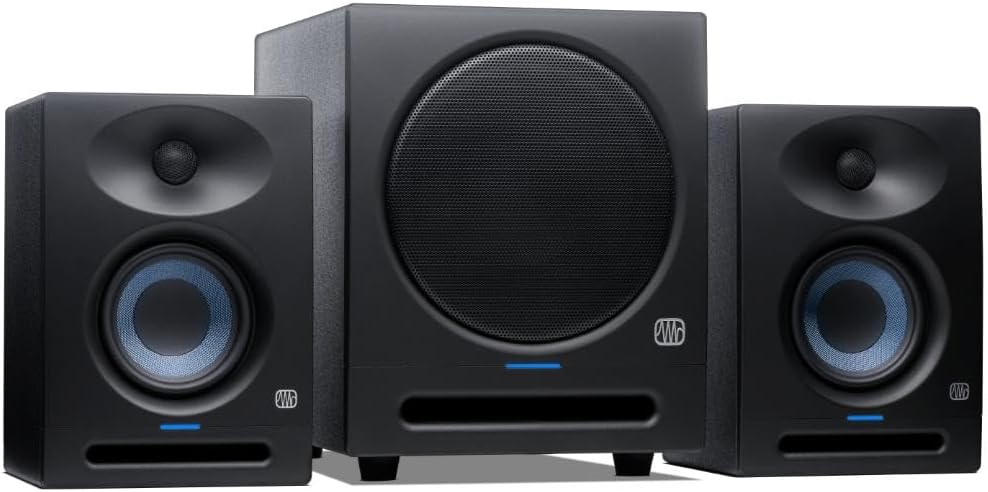 PreSonus Eris 2.1 Bluetooth Speaker System with Subwoofer — Eris Studio 4 Studio Monitor Pair & Eris Sub 8 BT for Full Range Audio, Near Field Music Production, Desktop Computer, Hi-Fi Home Audio