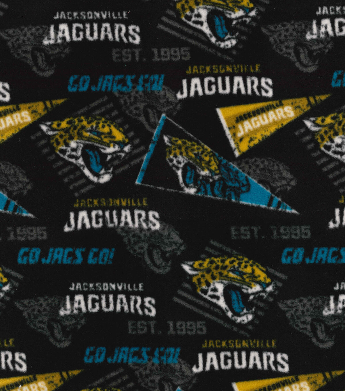 Fabric Traditions Jacksonville Jaguars Fleece Fabric Retro