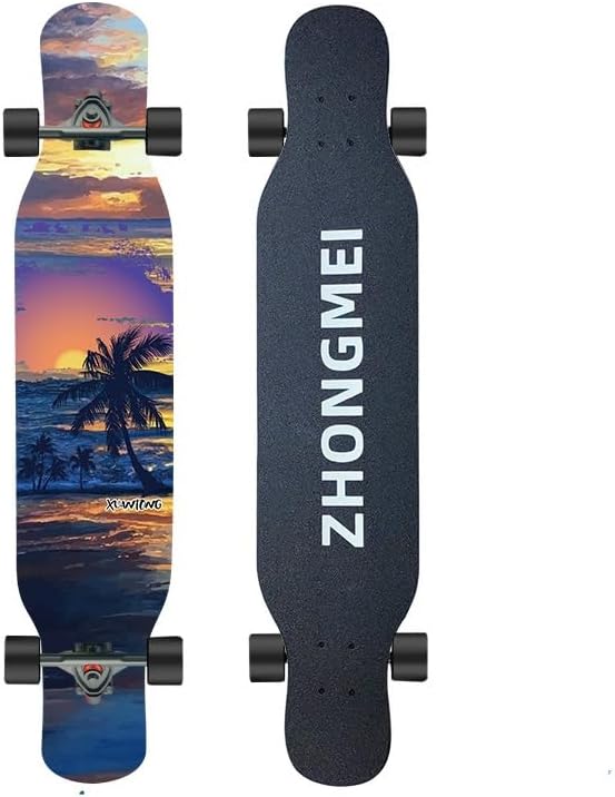 42-inch Twin-tip Skateboard for Street Cruising Adult Skateboard Gift for Beginners and Professionals Versatile Suitable for Male and Female Skaters