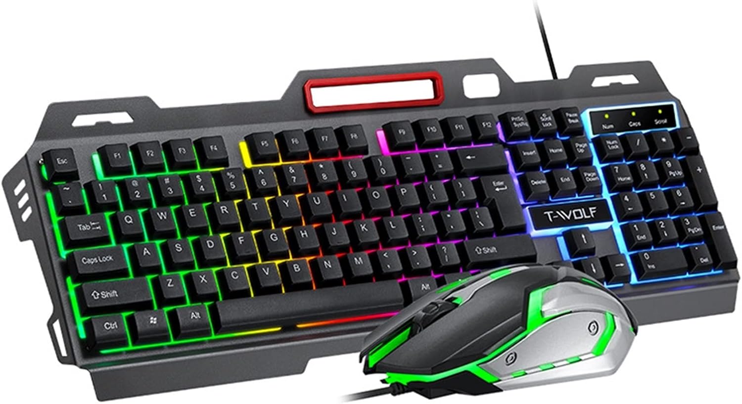 RGB Gaming Keyboard and Backlit Mouse Combo,USB Wired Backlit Keyboard,LED Gaming Keyboard Mouse Set for Computer,Desktop,PC,Notebook,Laptop