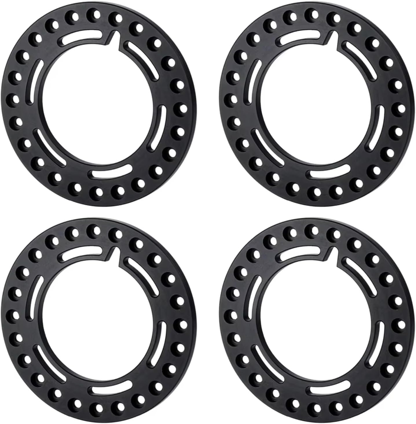 Rc Parts For Axial For SCX10 D90 CC01 1/10 4Pcs CNC Metal 52.5mm 1.9inch Beadlock Wheel Rims Outer Rings RC For Rock Crawler Car Parts(Silver)