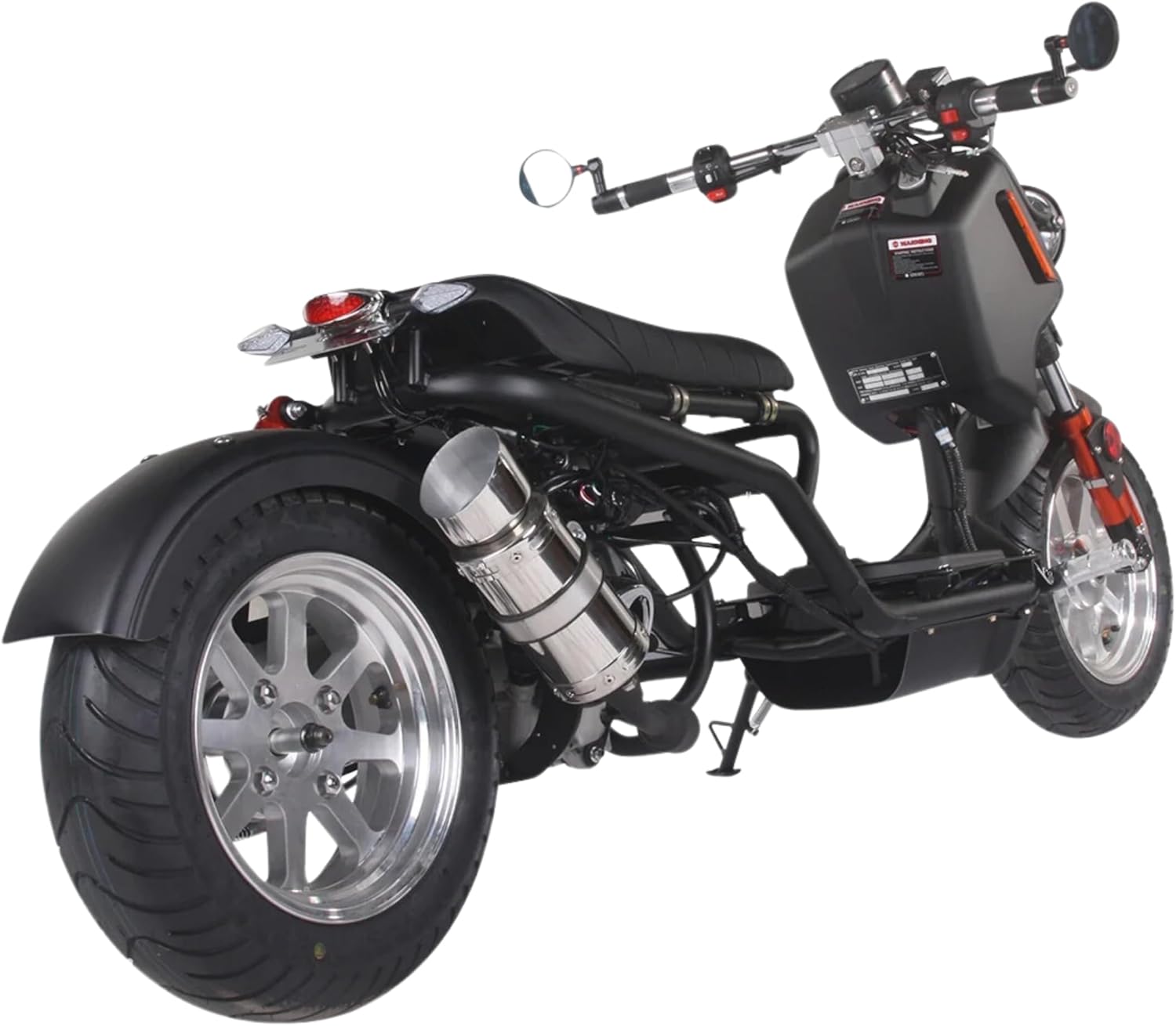 50cc Stretched Scooter Generation 4, Automatic Transmission, PMZ50-21, Street Legal Moped for Adults, LED Headlights Digital Speedometer Stretched-Out Ruckus Style, Powerful GY6 49cc Engine