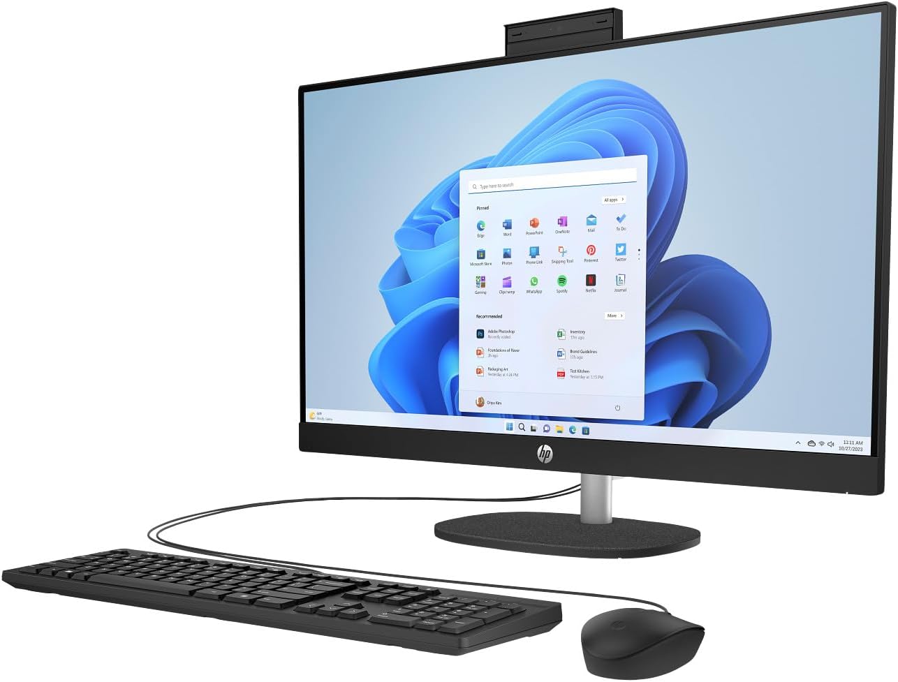 HP Business All-in-One Desktop Computer 27 Inch, FHD IPS Touchscreen, Intel Ultra 7 155U(12-core, Up to 4.8 GHz), 64 GB DDR5, 2 TB SSD, Intel Iris Xe Graphics, Wi-Fi 6, Windows 11 Pro, w/Accessories