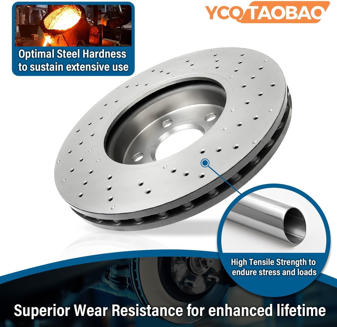 Front Brake Rotor Passenger 1PC Compatible with GS F 2016 2017 2018 Compatible with RC F 2015 2016 2017 2018 2019