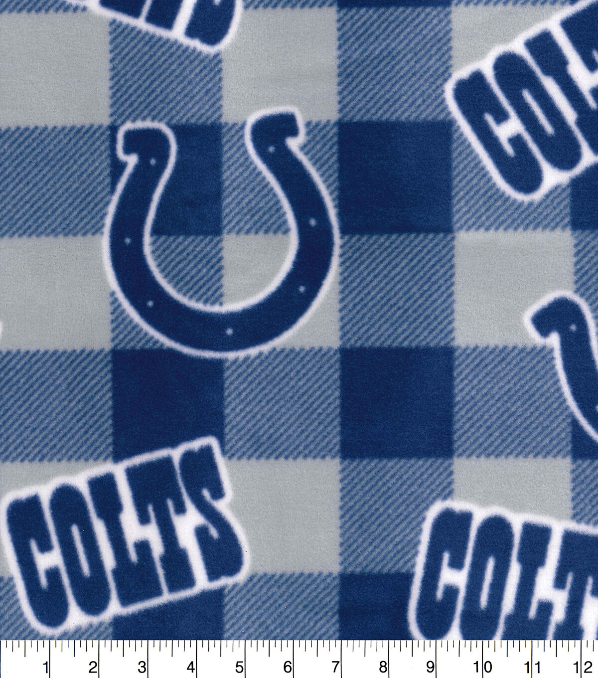 Fabric Traditions Indianapolis Colts Fleece Fabric Buffalo Check
