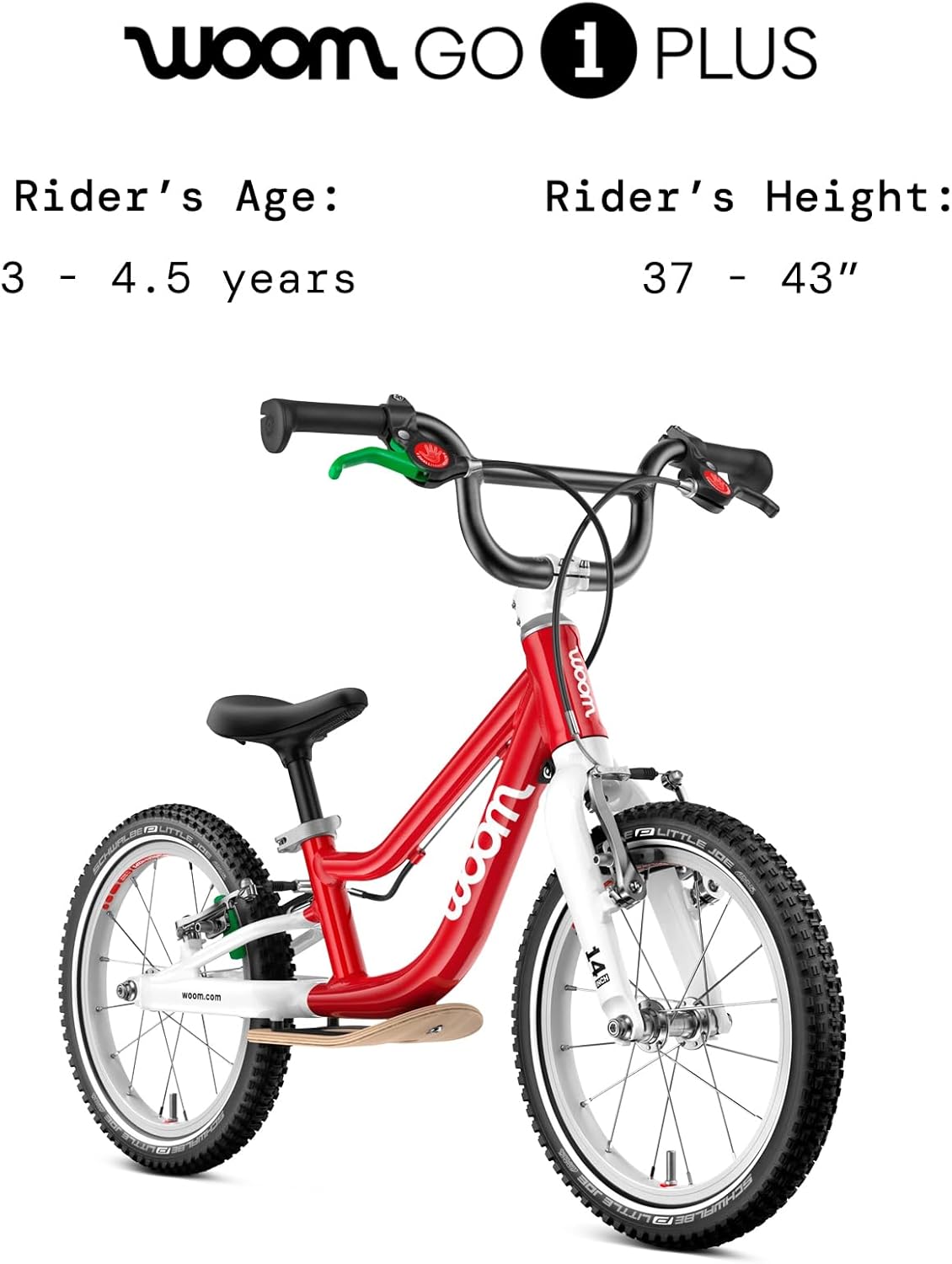 woom GO 1 & GO 1 Plus Balance Bike for Toddlers & Kids 18 Month to 4.5 Years Old, 12-Inch & 14-Inch Lightweight Bicycles for Boys & Girls