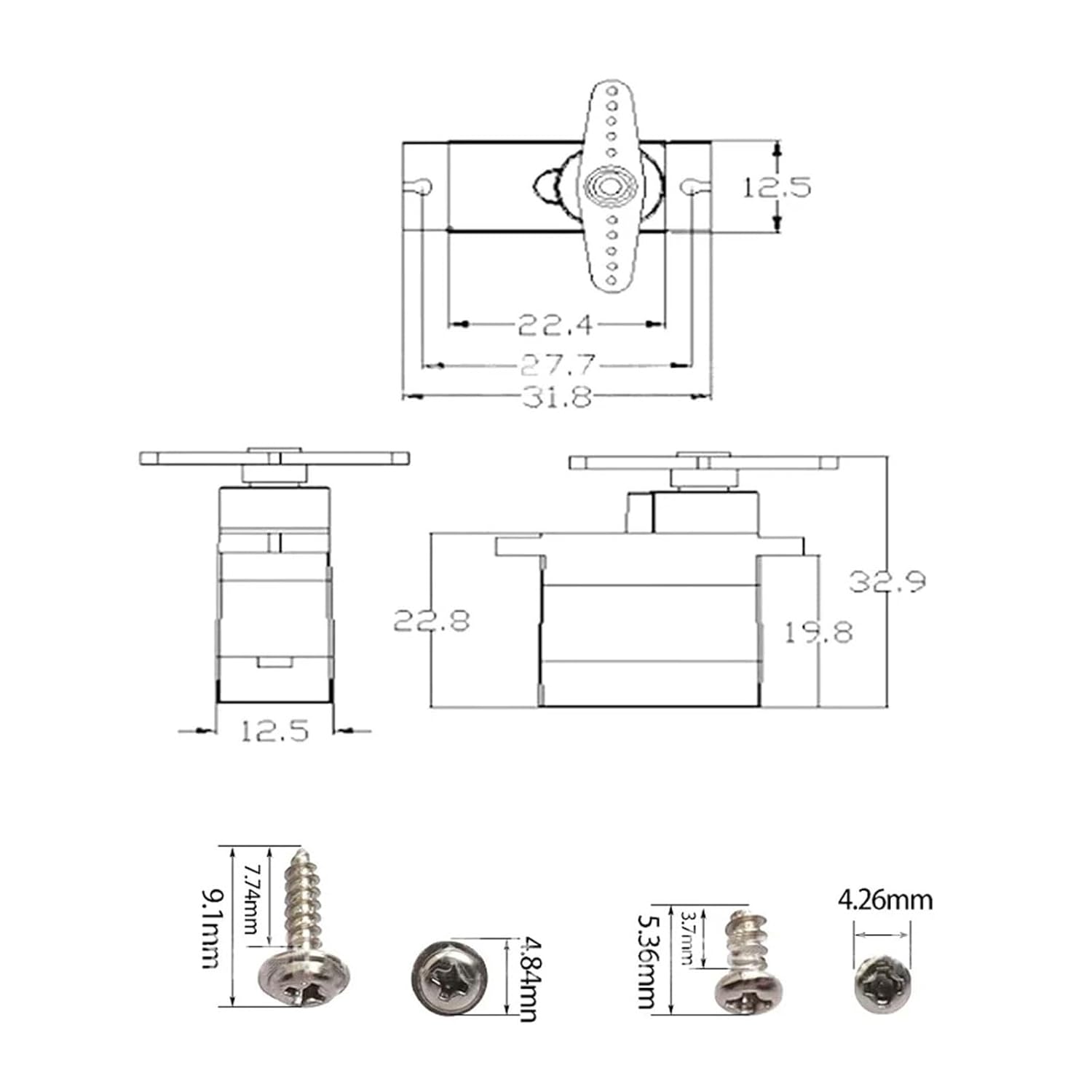 12 pcs SG92R Server 9g RC Helicopter(12pcs 270 Degree)