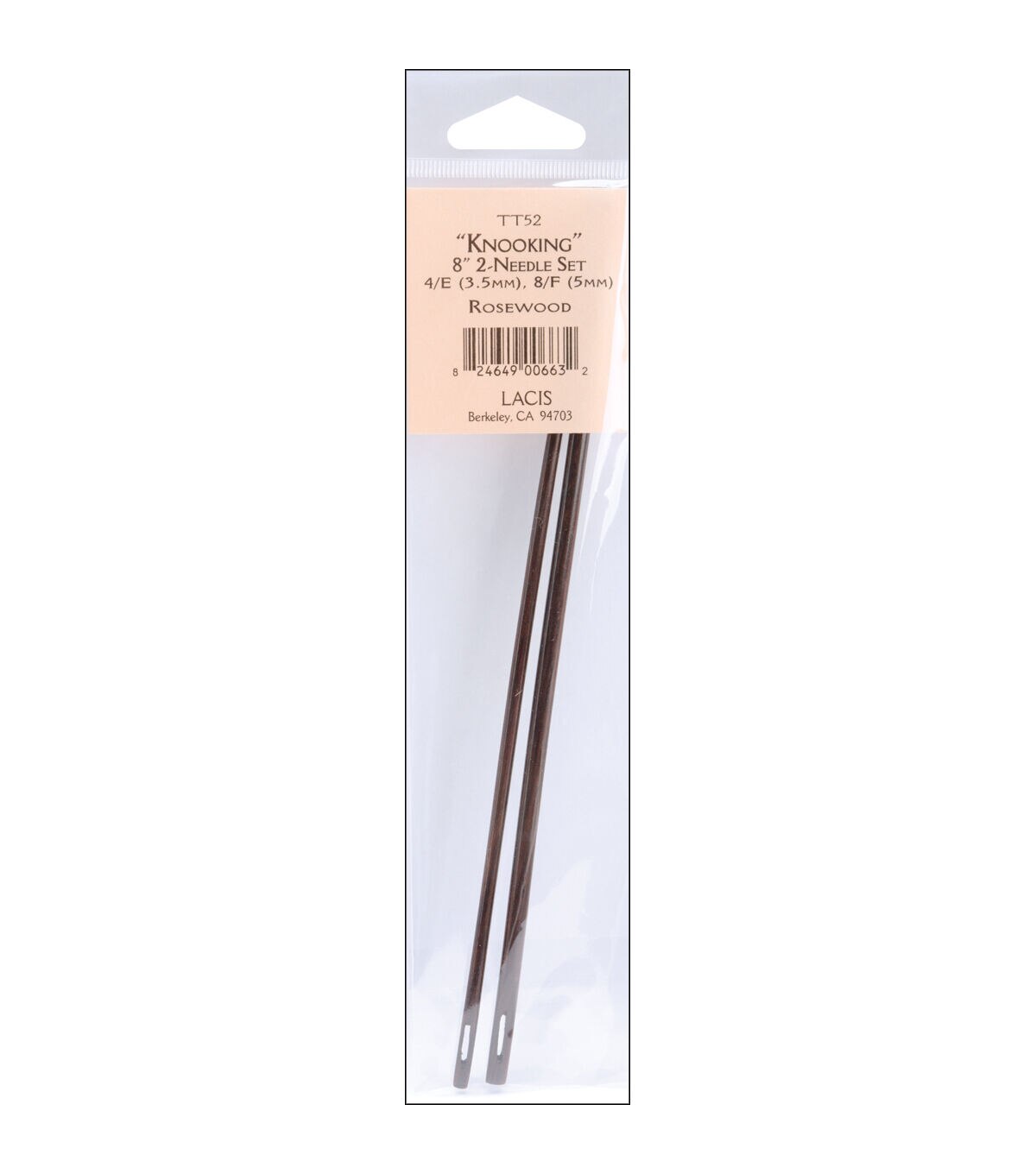 Knooking Needles 8 2 Pkg 4/E (3.5mm)&8/F (5mm) Rosewood