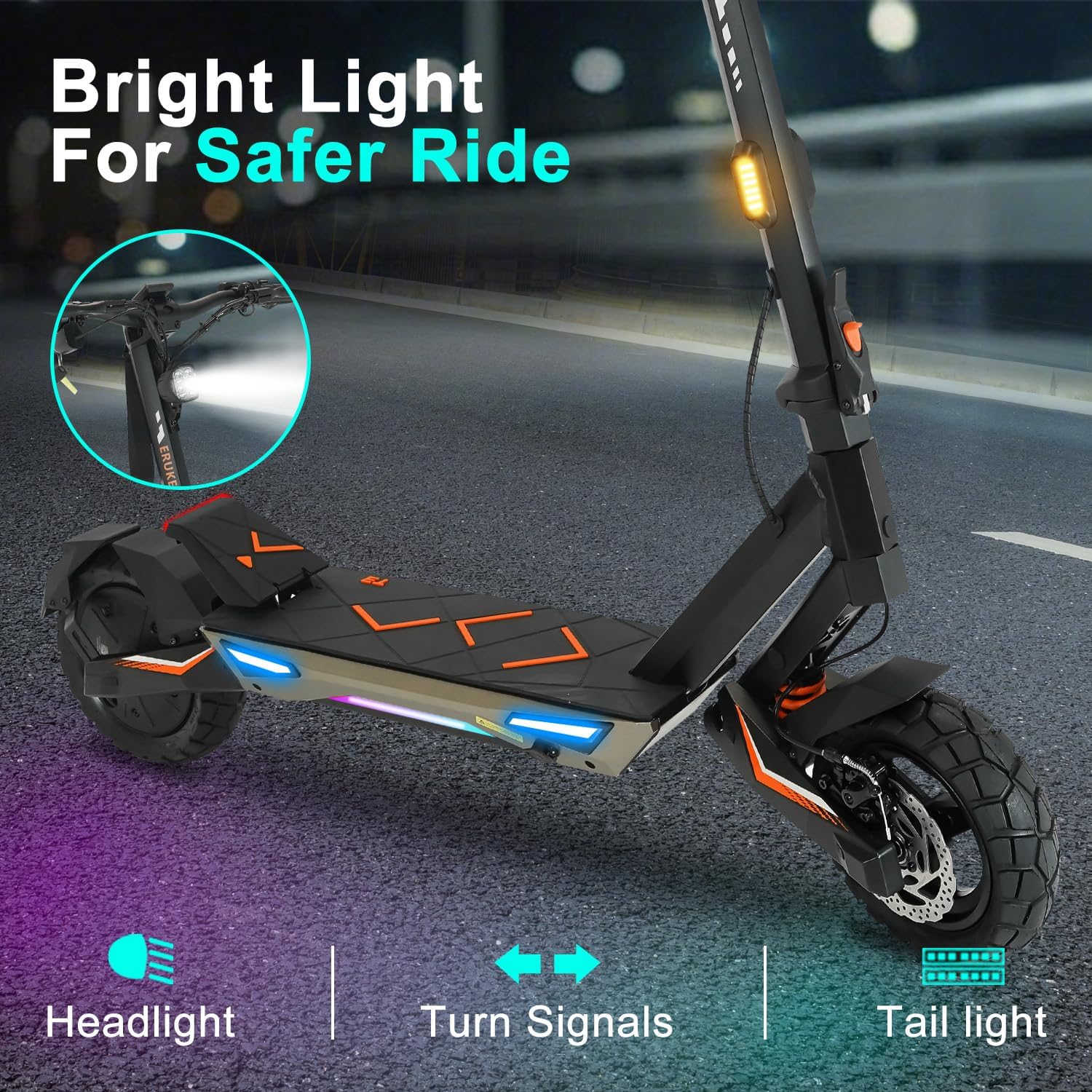 Electric Scooter Adults 1600/6000W Motor 50 Miles Long Range & 40/45/50 MPH Top Speed 10