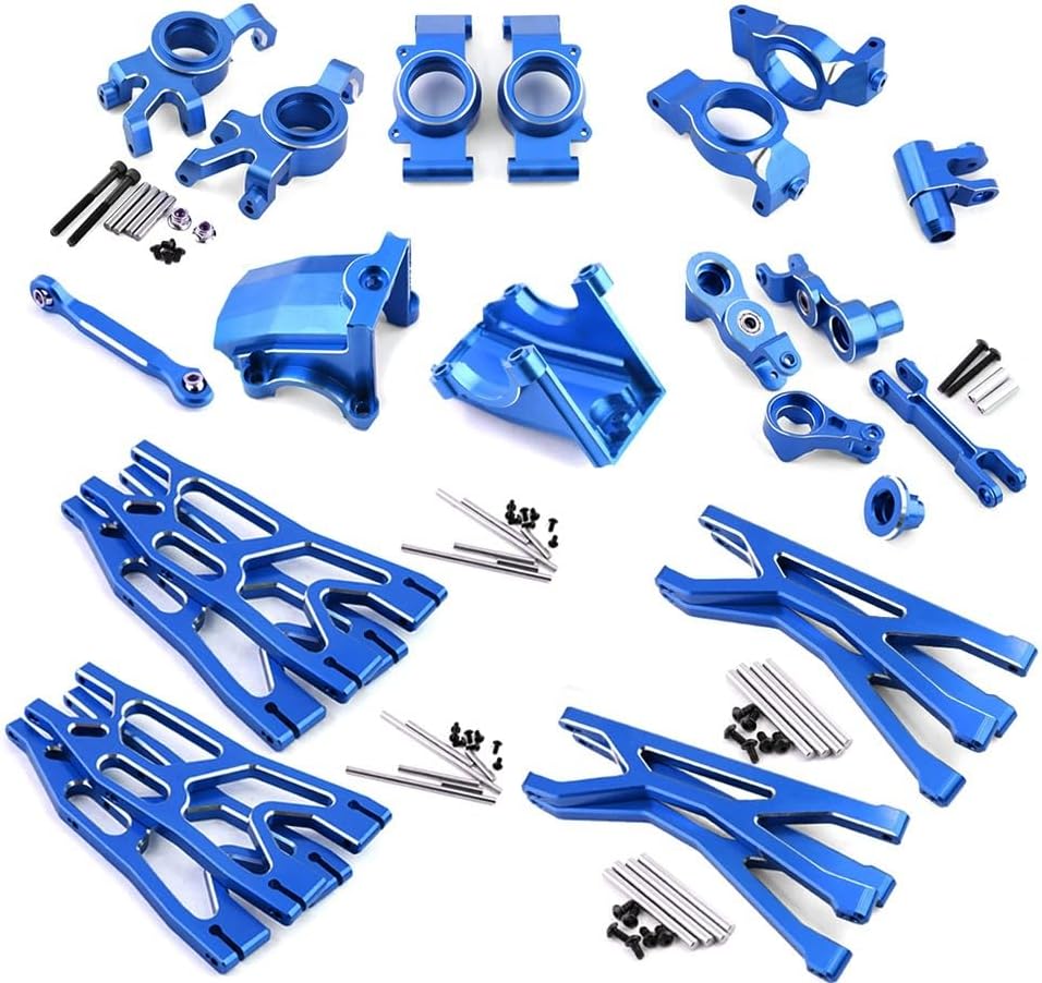 1/5 Aluminum Alloy Front and Rear Swing Arm Block C Steering Cup Upgrade Kit for Traxxas X-MAXX Big X Metal Accessories Parts(9Pcs Set-Blue)