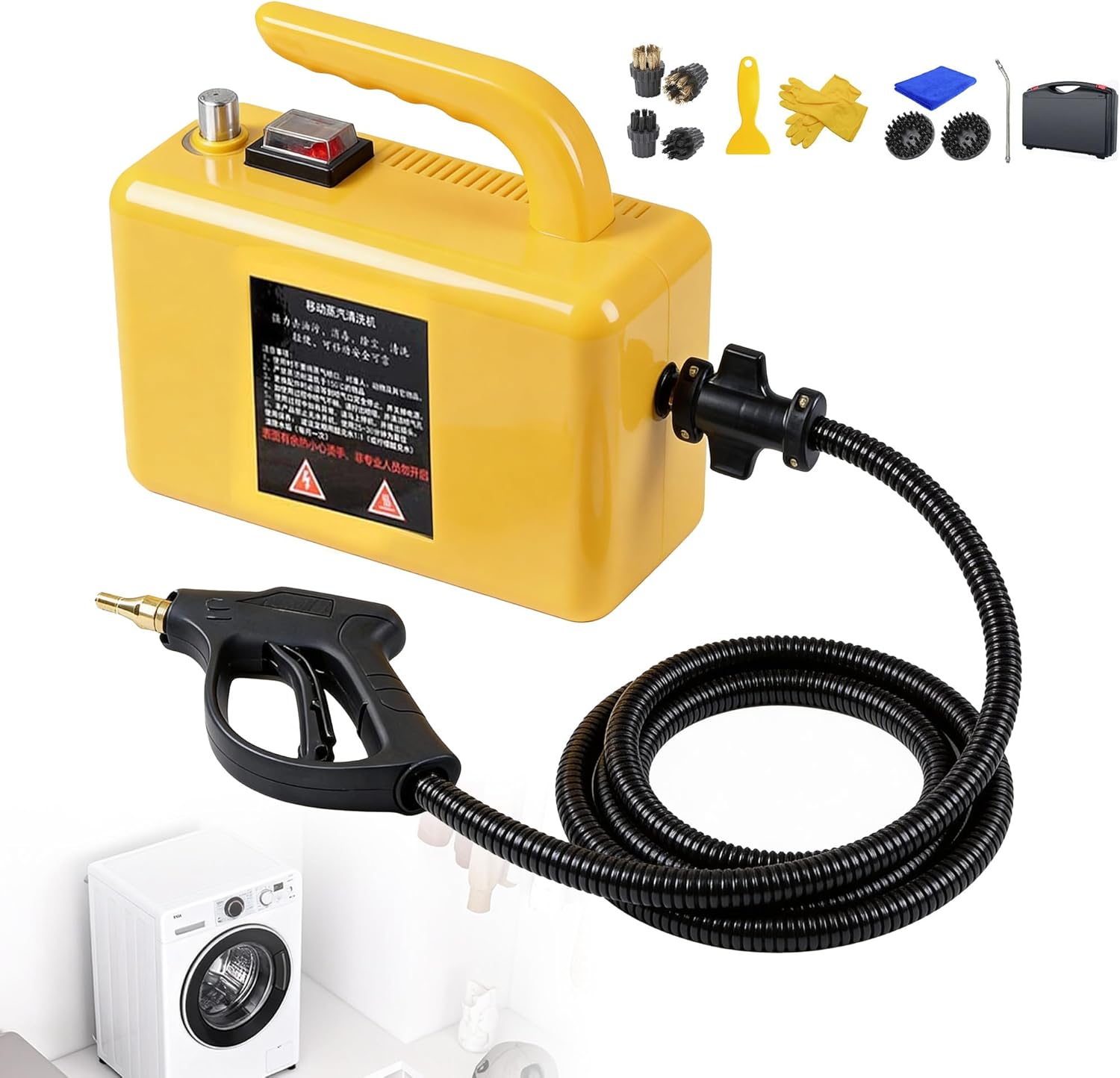 ZHDANB 2600W steam Cleaner Machine, steam Cleaner for Home, Adjustable steam, 20s Quick Heat-Up, 6 Brush Heads & Toolboxes, steam Cleaner for Bathroom, for Kitchen,Car HandleControl-220V