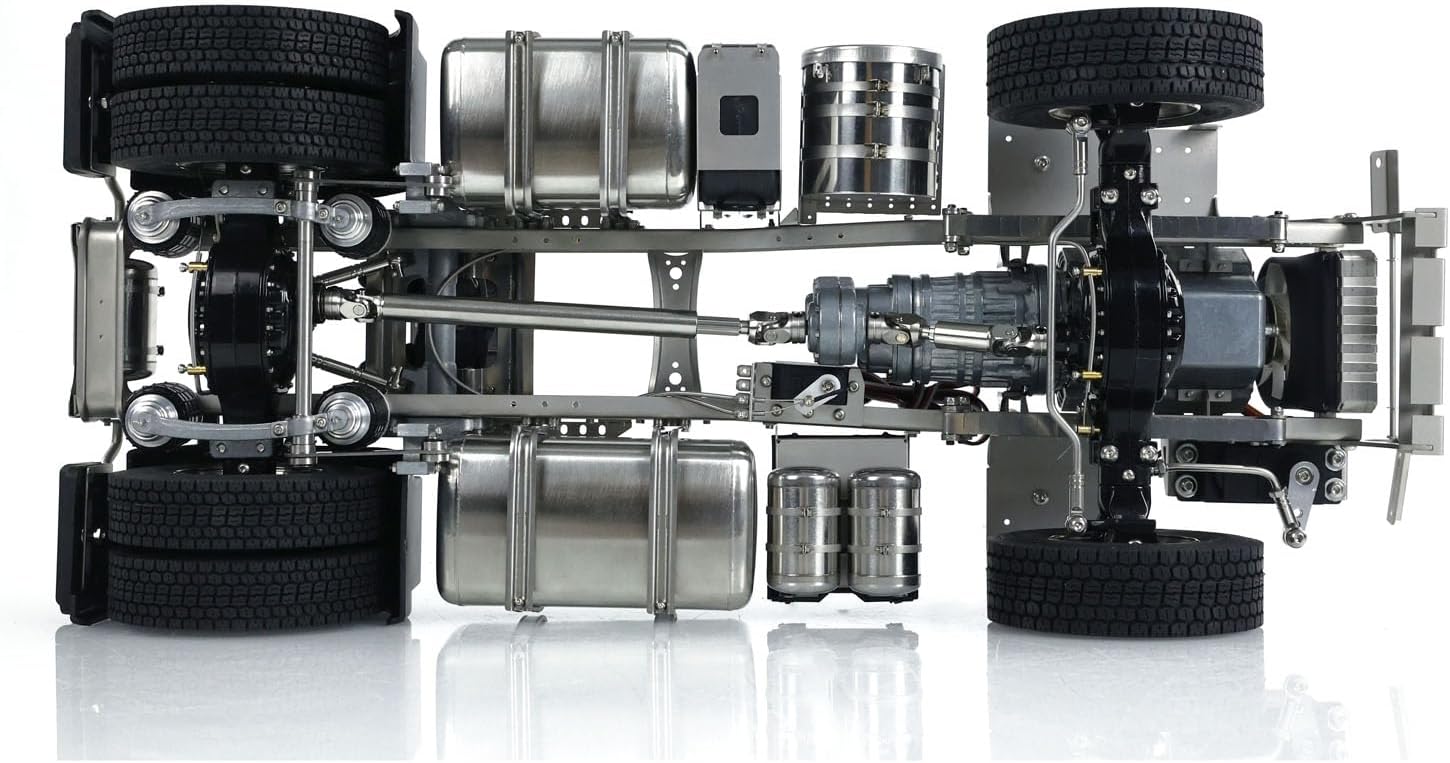 4X4 1/14 Metal Chassis for RC Tractor Truck R620 R730 Remote Control Car Model 3-Speed Transmission Differential Lock Axles