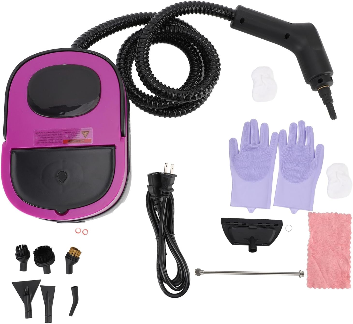 Steam Cleaner, 3-Level Adjustable Handle, 10s Fast Heat-Up,1.6L Tank,Portable Steamer Cleaning with 10 Pcs Accessories for Home,Dirt,Grease,Grout,Tile,Floor,Couch,Car (Purple)