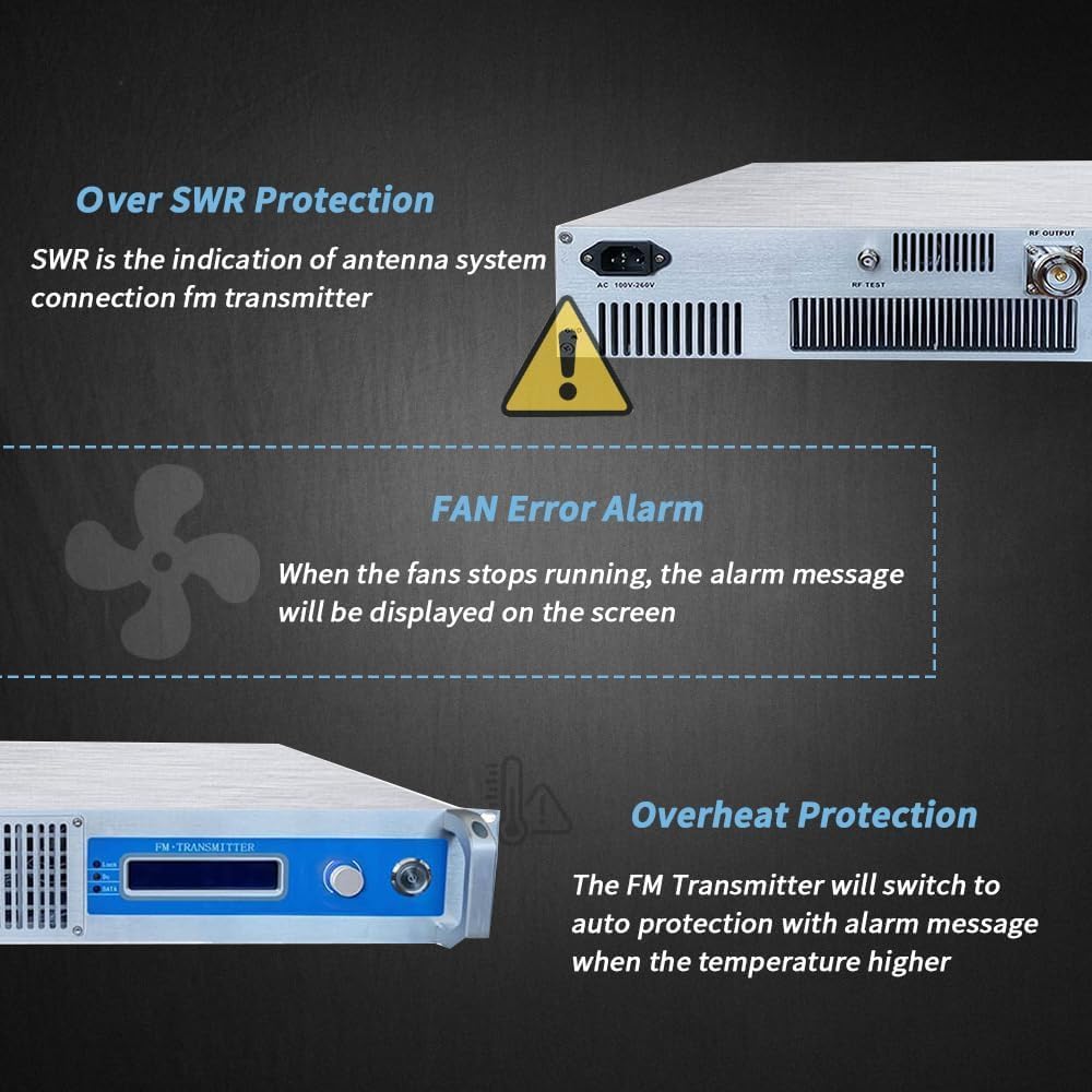 Long Range Professional 1KW FM Radio Broadcast Transmitter for Church Radio Station, FM Broadcast Transmitter 1000W for Broadcasting