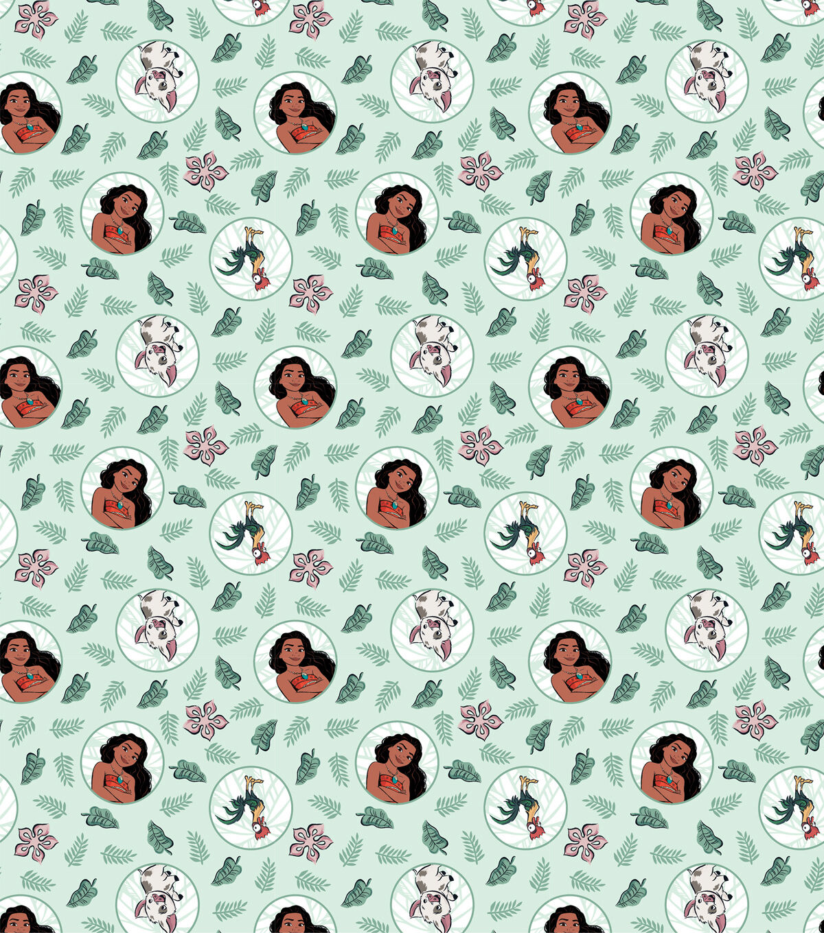 Princess Moana Leaf Disney Cotton Fabric
