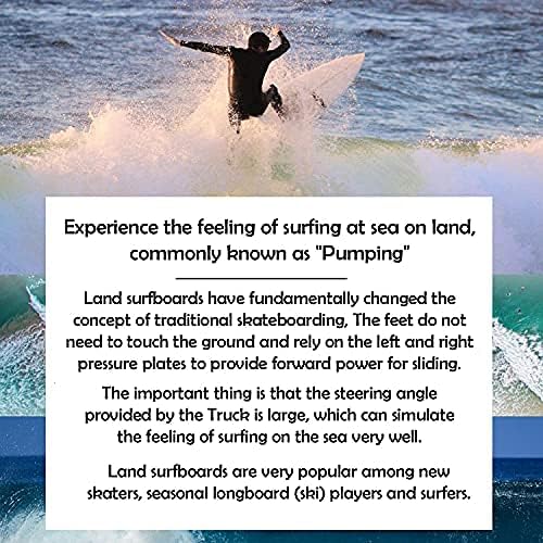 VOMI Land Surfing Skateboard 31inch CX4 Carving Turck Surskate Beginner ski Practice Board Simulated Surfing Training Board ABEC-11 Bearing 7 Layers of Canadian Maple Pumping Skateboard (C)