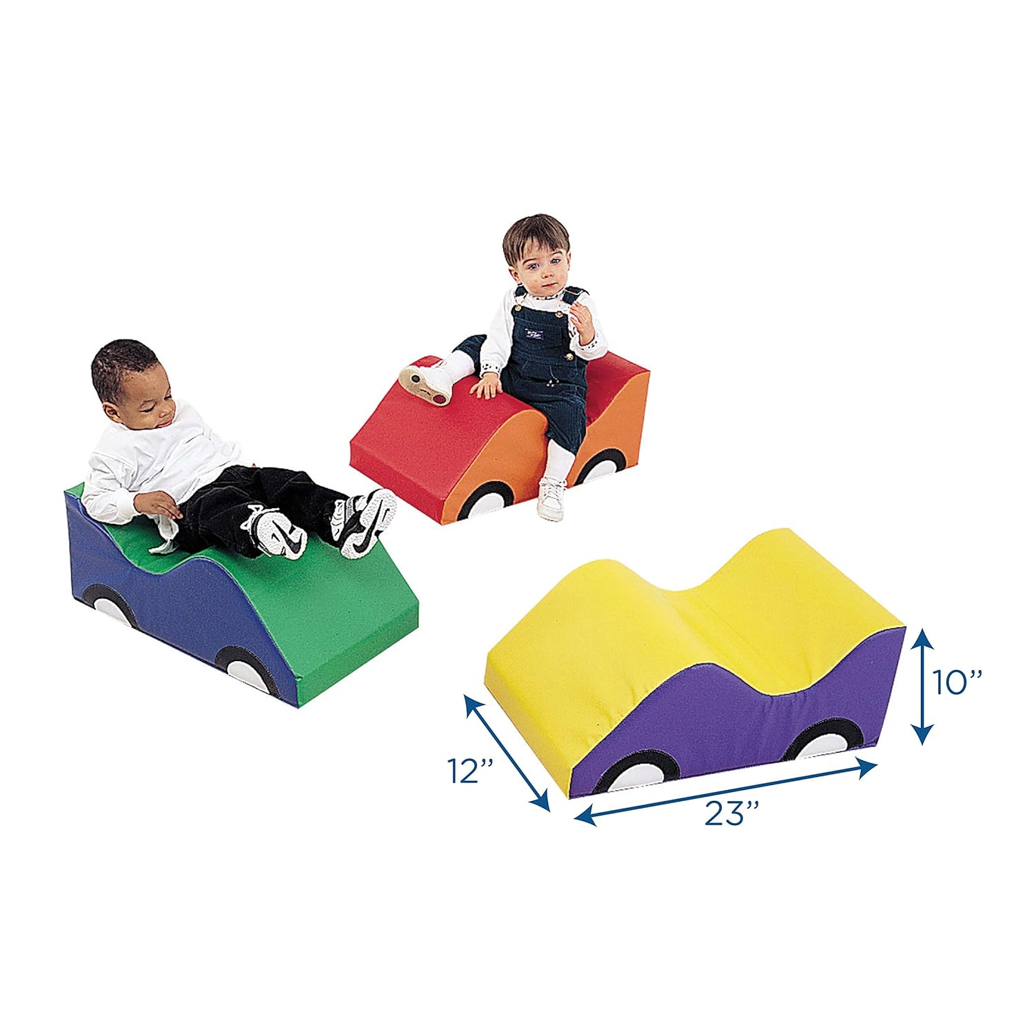 Children's Factory Wide Infant Toddler Soft Cars, Rainbow