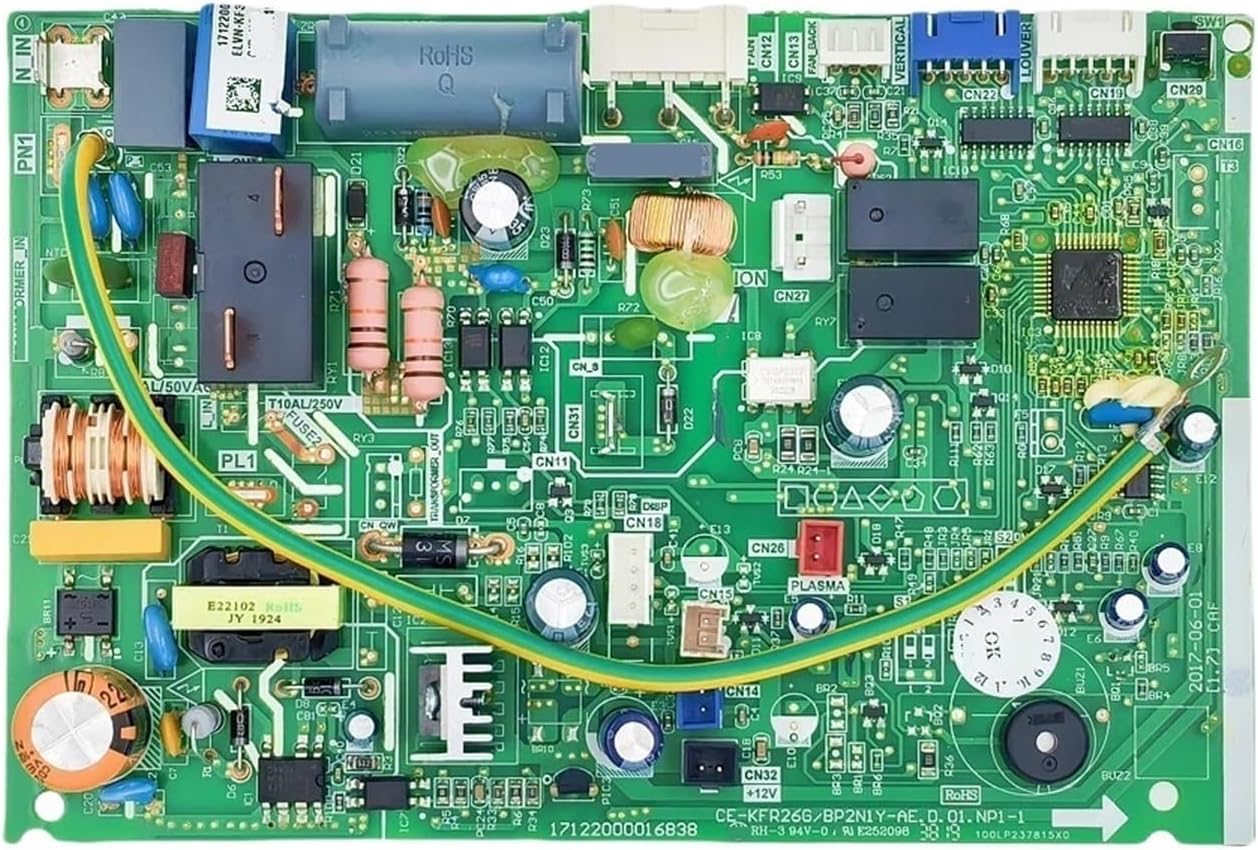Air Conditioner Motherboard Control Board Computer Board, Compatible for Midea CE-KFR26G/BP2N1Y-AE. D01. NP-1 Circuit PCB 17122000016838, Air Conditioner Accessories