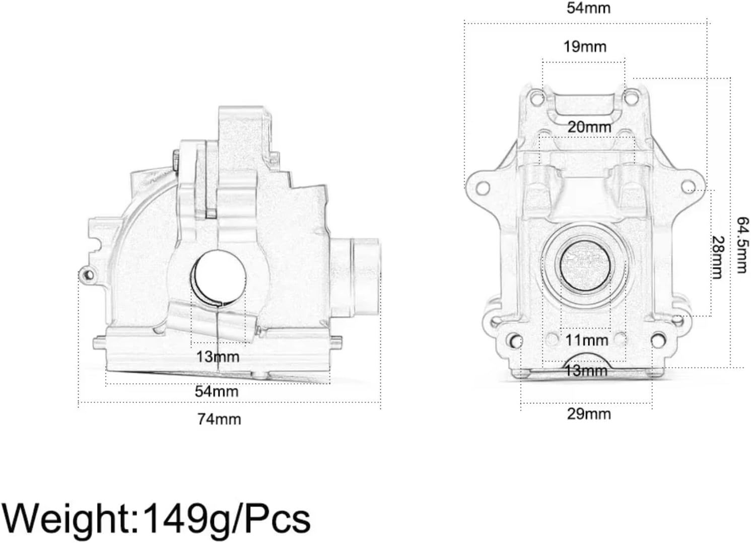 RC Crawler Transmission for Traxxas for Sledge 95076-4 1/8 Aluminum 9529 Front Rear Bulkhead Differential RC 4WD Gearbox Case Off Load Truck Accessories(Red,2Set)