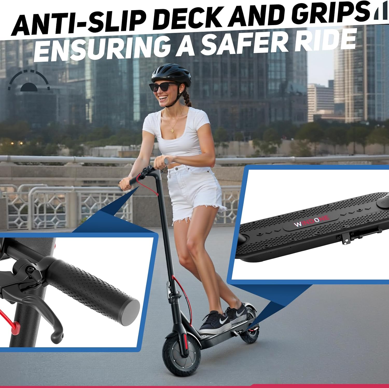 Windone Electric Scooter for Adults, 430W Peak Motor, 19MPH & 17-Mile Range, Foldable Commuter Scooter with 10