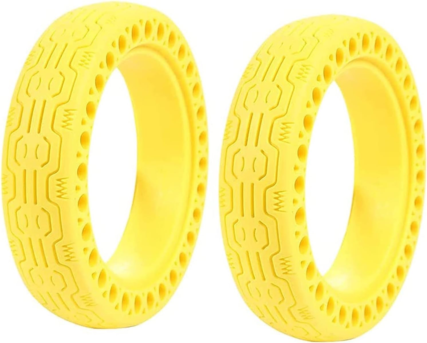 Electric Scooter Tire, 8.5 Inch Rubber Solid Hole Tires Replacement Tyre Non-Pneumatic for M365 Electric Scooter - Scooter Replacement Wheels Electric scooter tires (Yellow 2pcs)