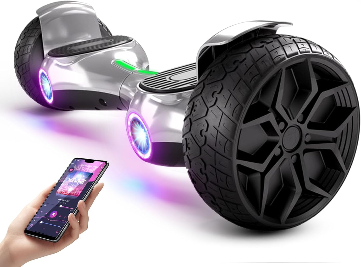 LIEAGLE Scooter, Self Balancing Scooter with Bluetooth Speaker LED Lights Wheels,Dual 300w Motors, 7.5 mph Max Speed & 8.5 Miles Max Range, for Kids, Boys, Gilrls, Adults, for All Ages
