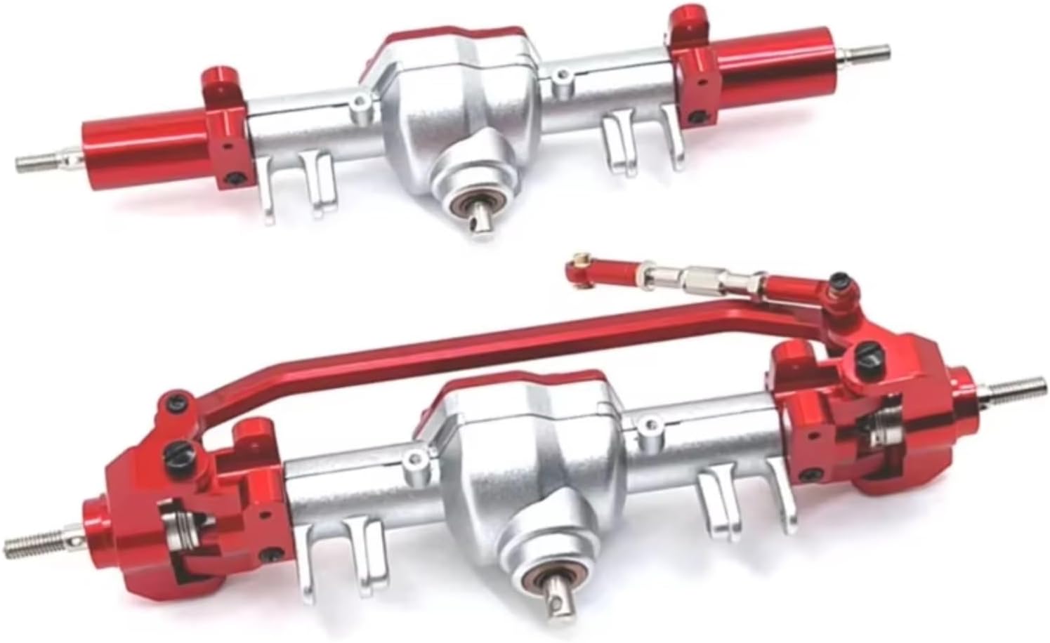 Rc Front Rear Axle for MN128 MN86 MN86S MN86K MN86KS 1/12 RC Crawler Car Upgrade Parts Metal Front and Rear Differential Axle Complete Set(Red2,Front and Rear)