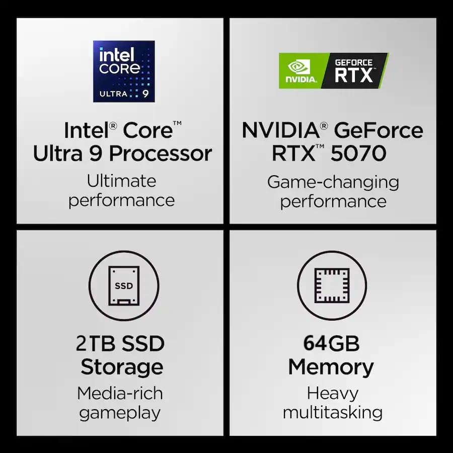 Lenovo Legion 7i Gaming Laptop RTX 5070, Intel 24-Core Ultra 9 275HX, 16