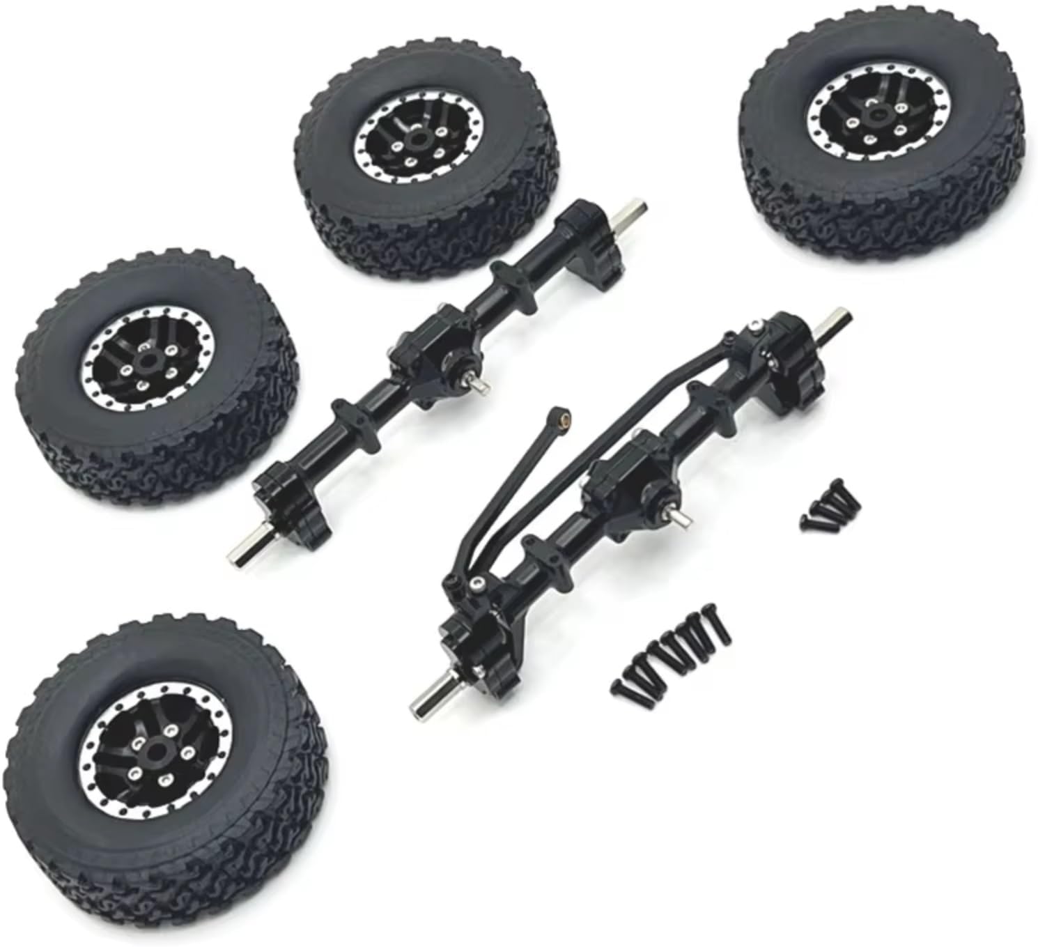 RC Cars Parts for MN for MN82 LC79 for MN78 D90 D91 D96 99S 1/12 Metal Front and Rear Axle Wheel RC Car Upgrade Parts(Black)